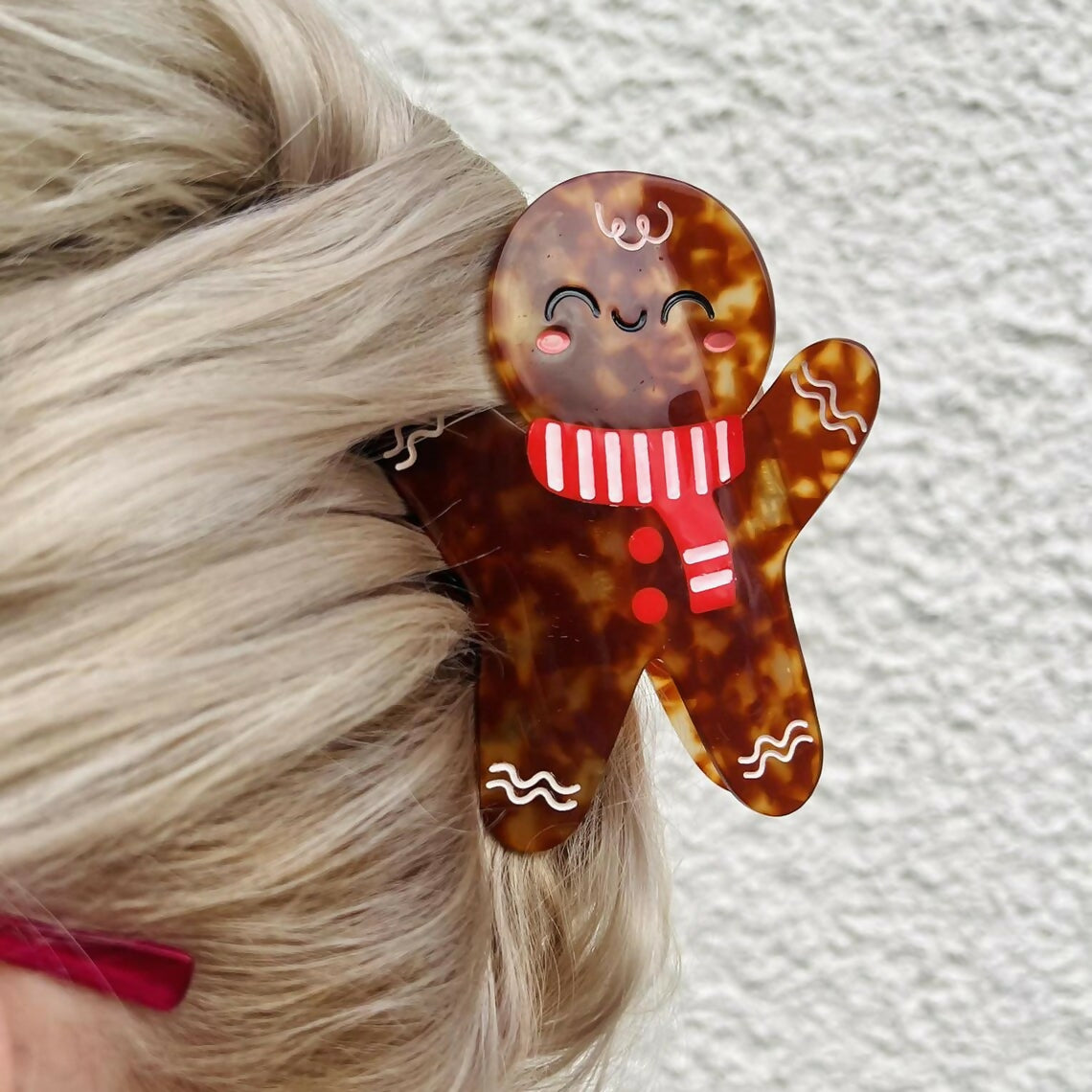 Christmas Gingerbread Man Hair Claw / Clip