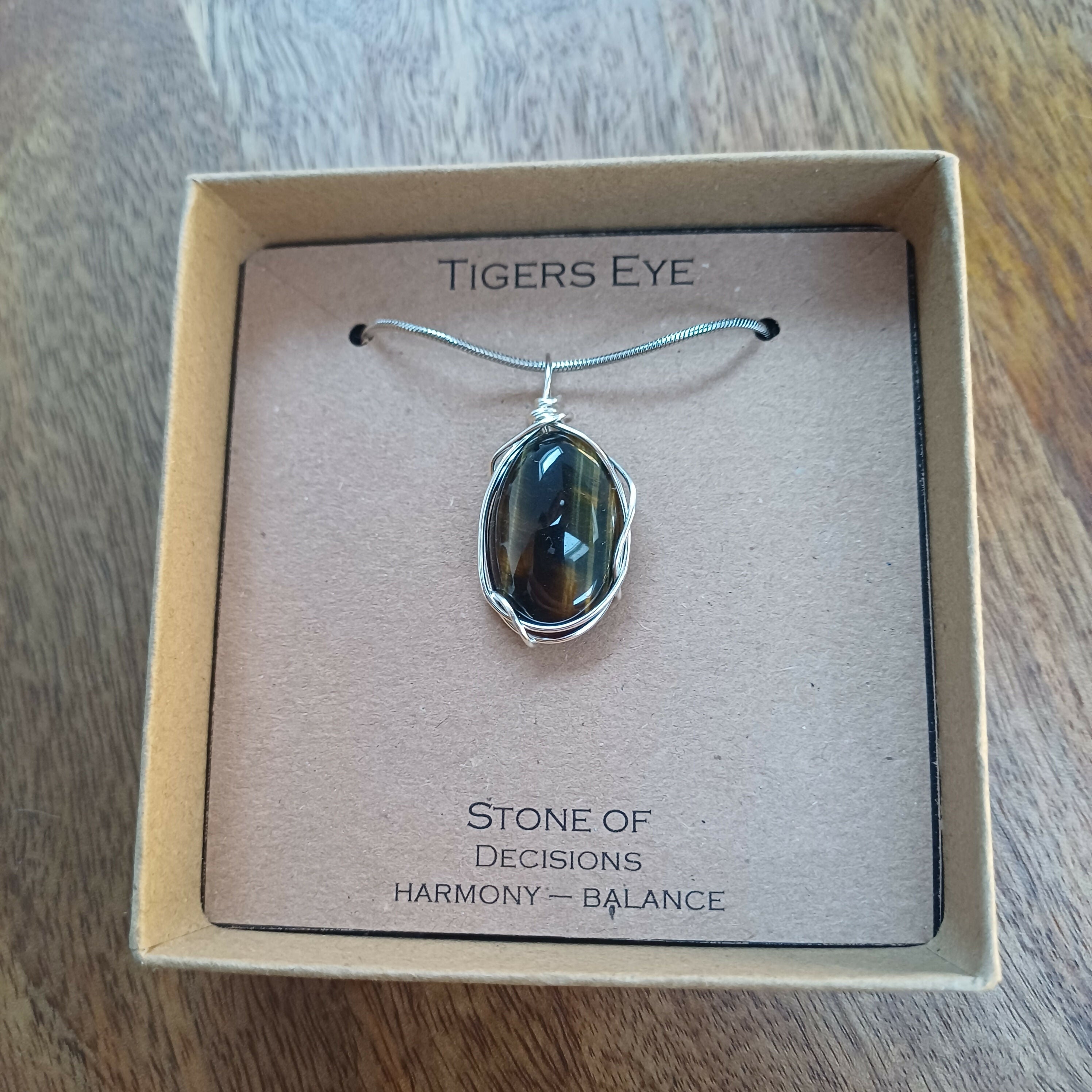 Tigers Eye Wire Wrapped Pendant