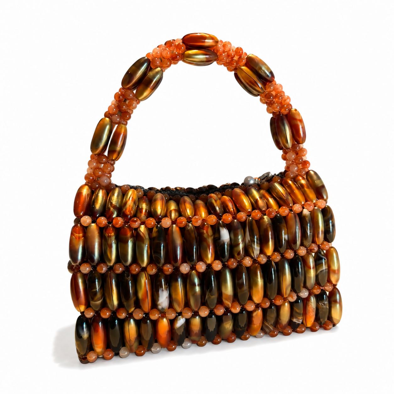AMBER AURA Beaded Bag