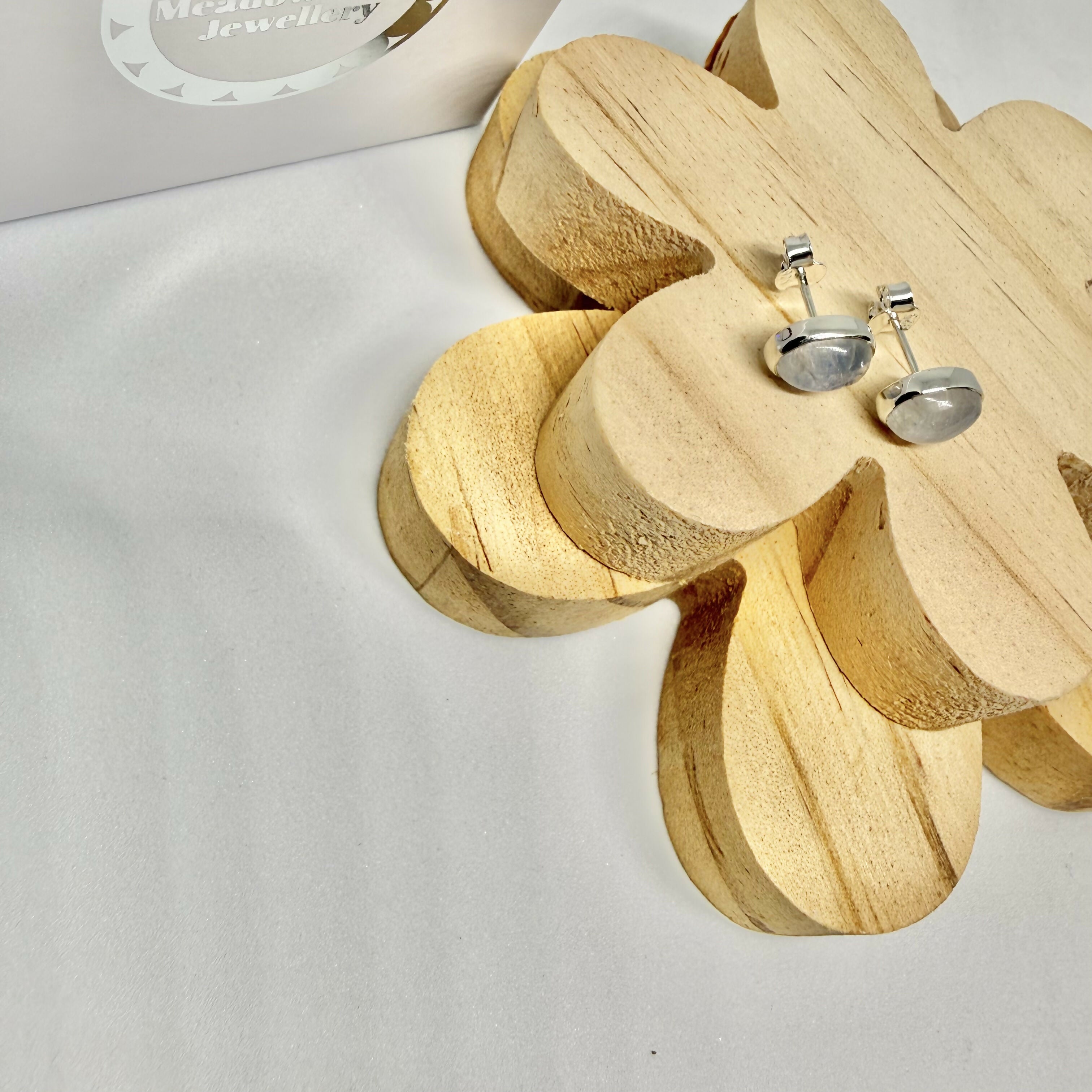 BLUE MOONSTONE STUD EARRINGS