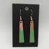 Apple Green and Copper Enamel Drop Earrings