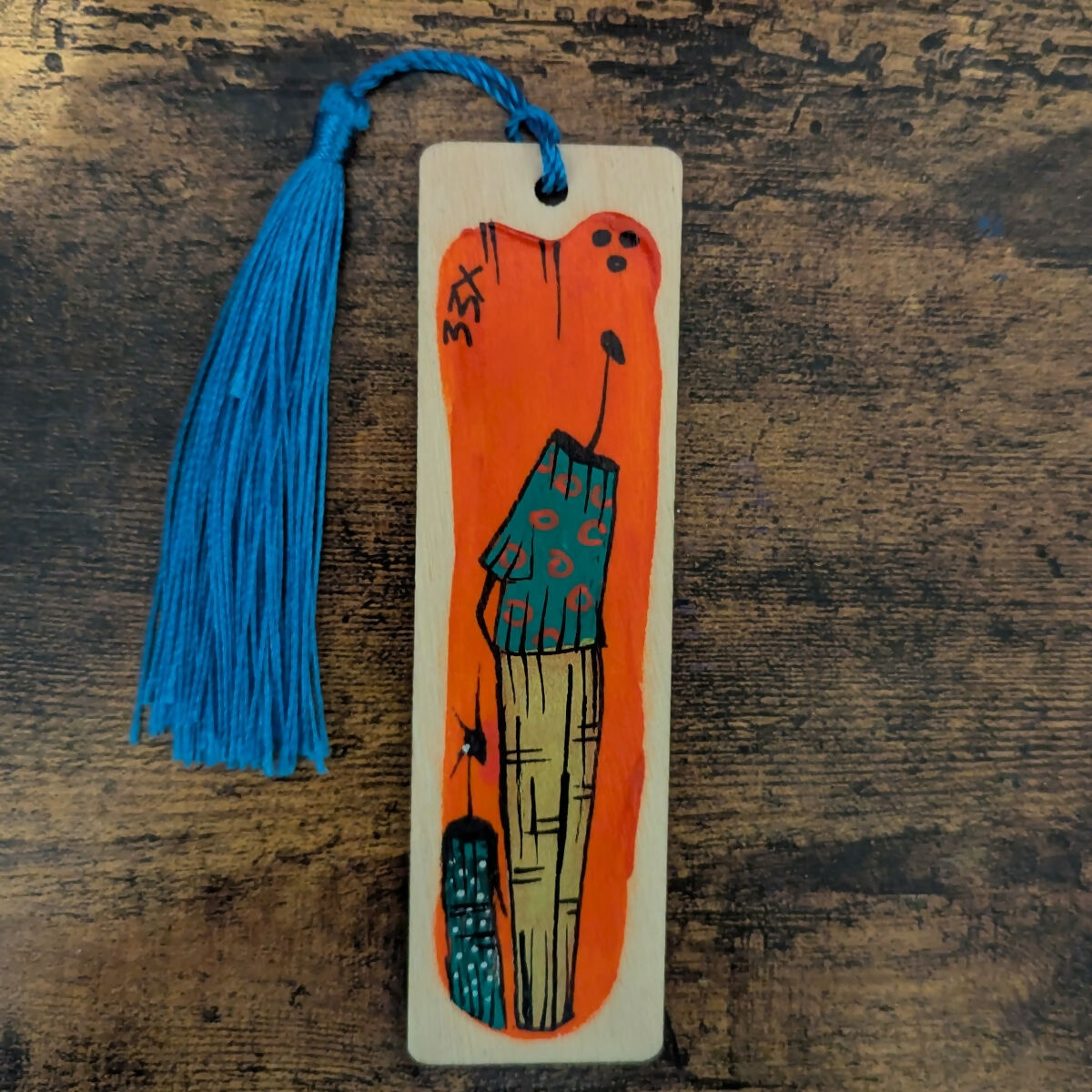 Wooden Hand Painted Bookmark