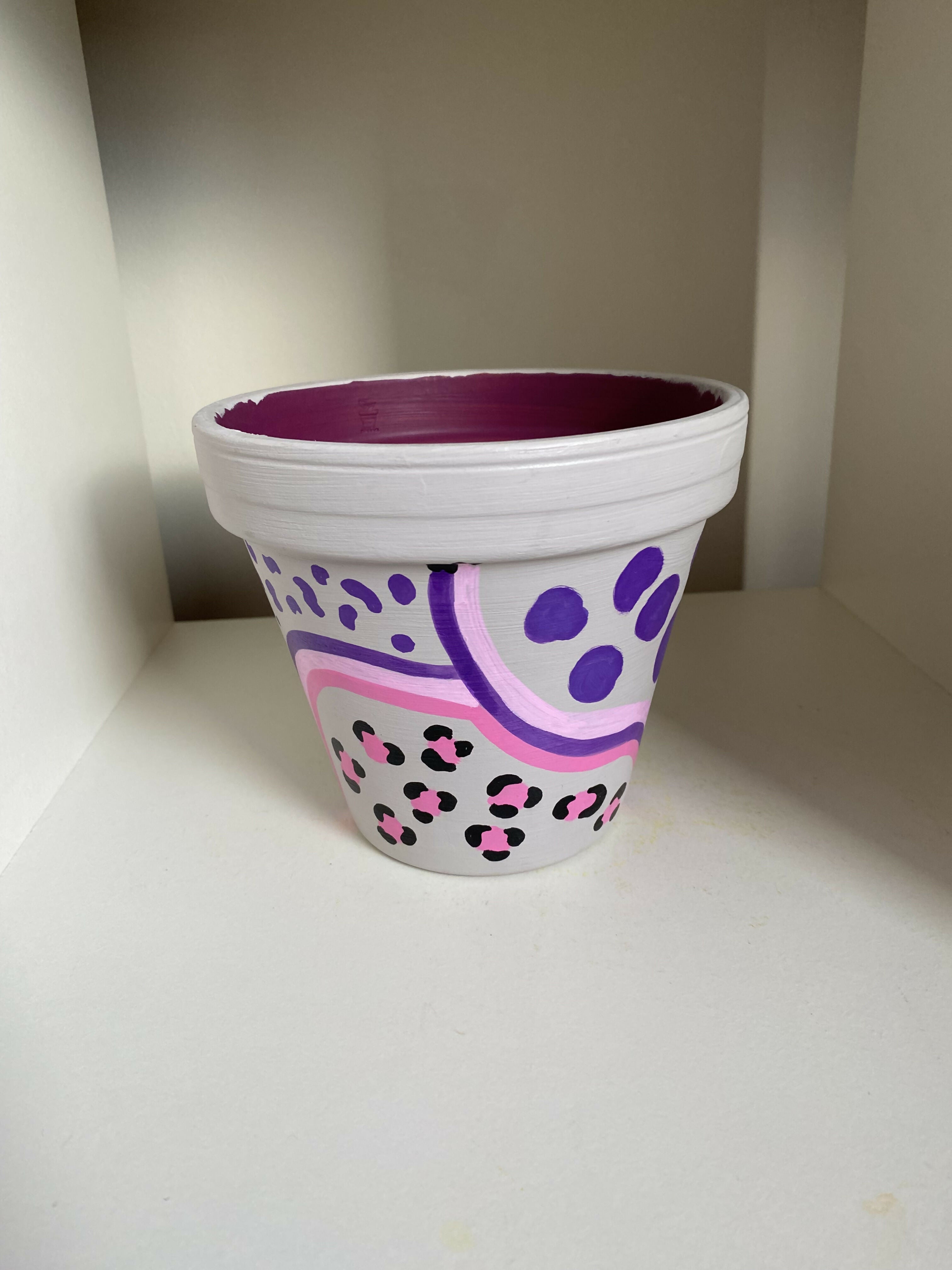 Purple Pink Leopard Pot