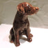 Ceramic Chocolate Labrador dog sculpture