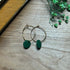 Simple Gold Plated Green Enamel Dot Hoops