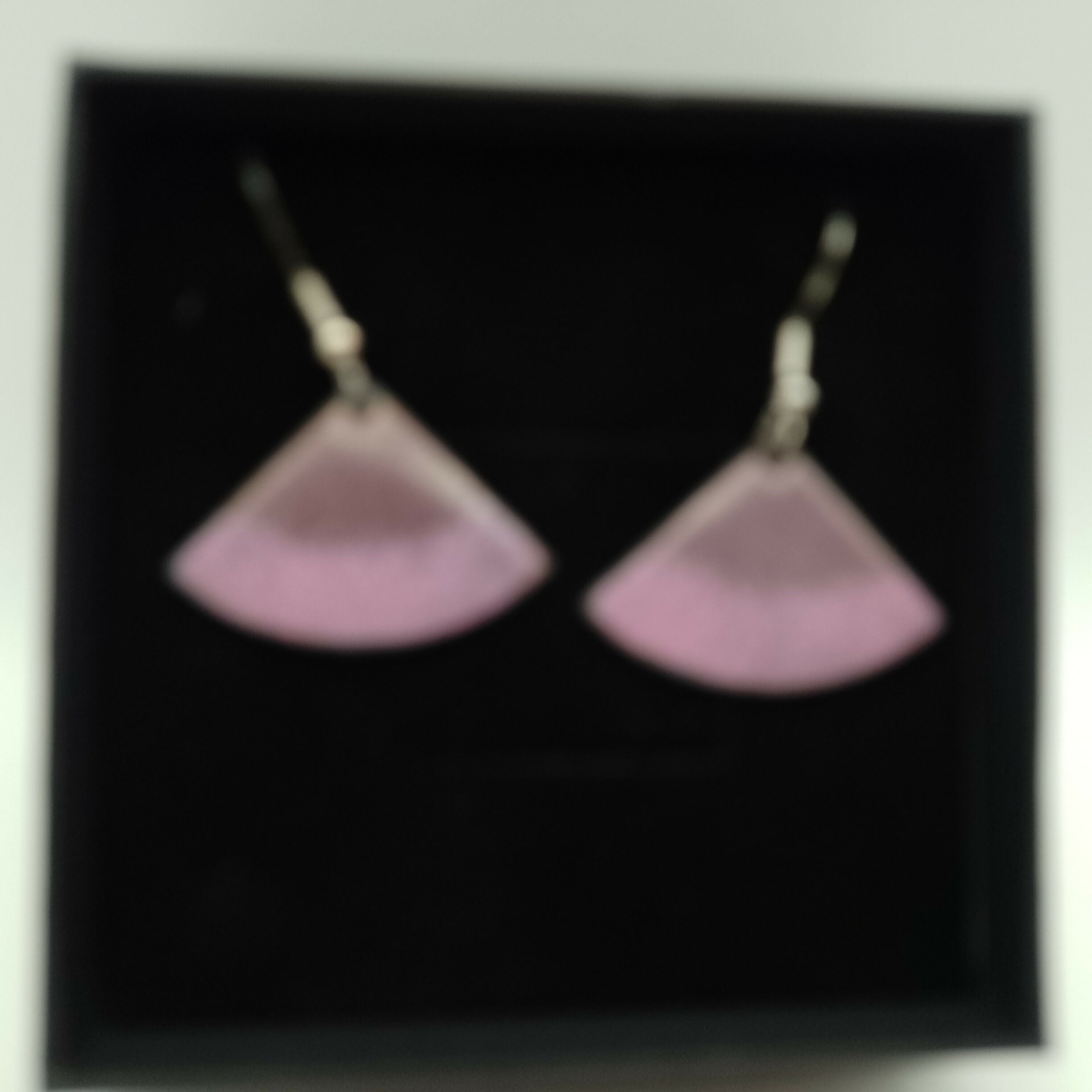 Purple and Pink Fan Enamel Earrings