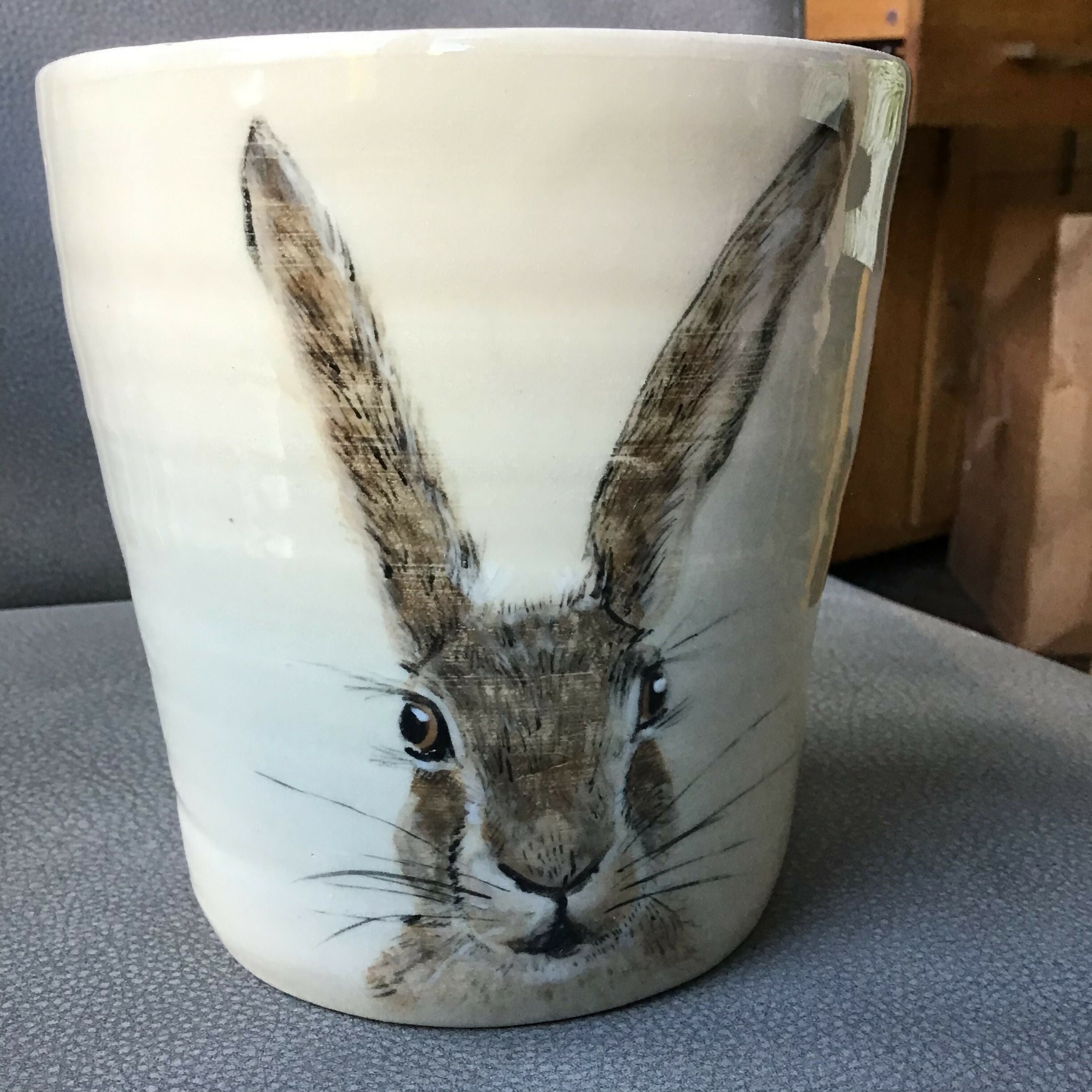 Handpainted Hare Vase