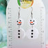 Handmade Resin Glitter Snowman Christmas Earrings
