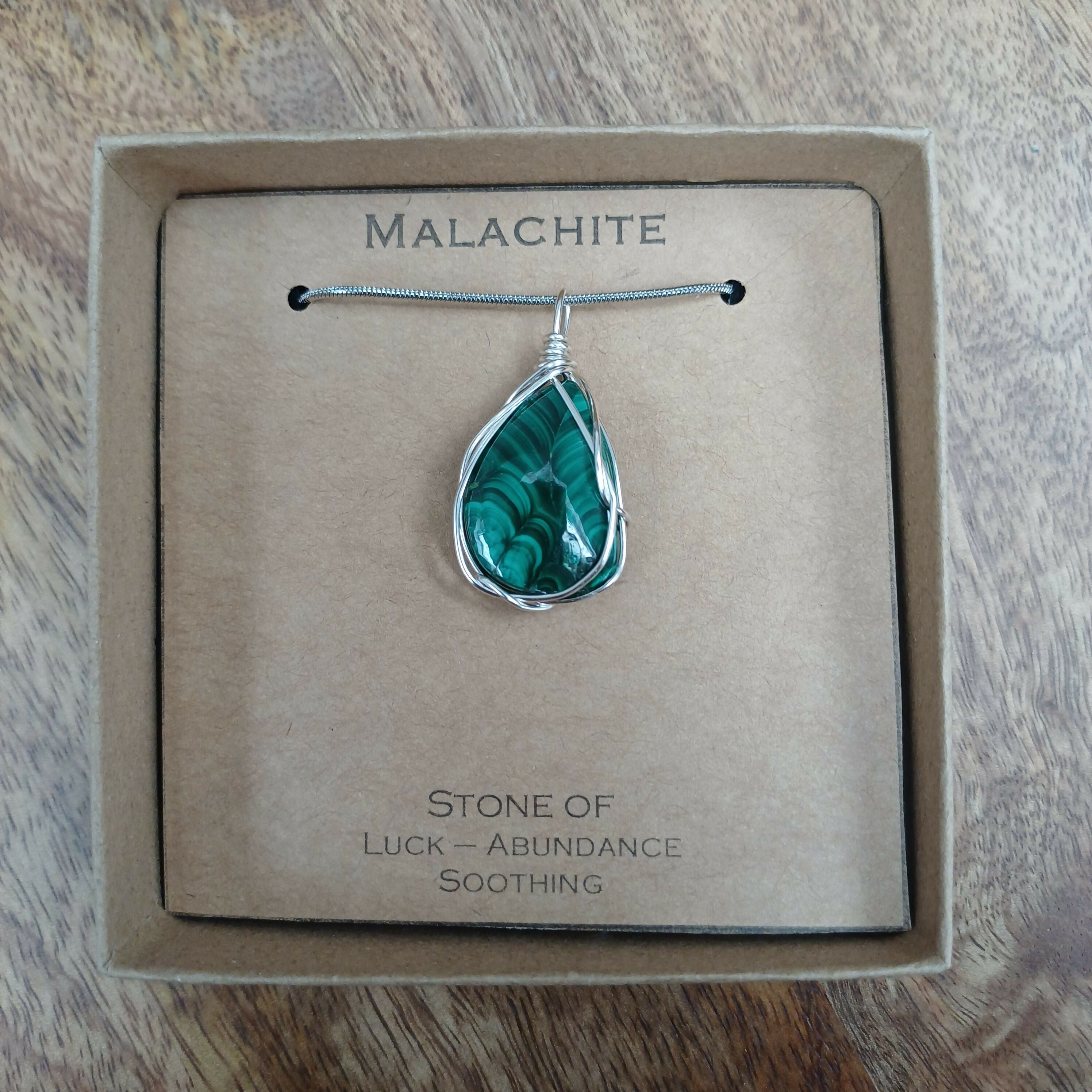 Malachite Wire Wrapped Pendant