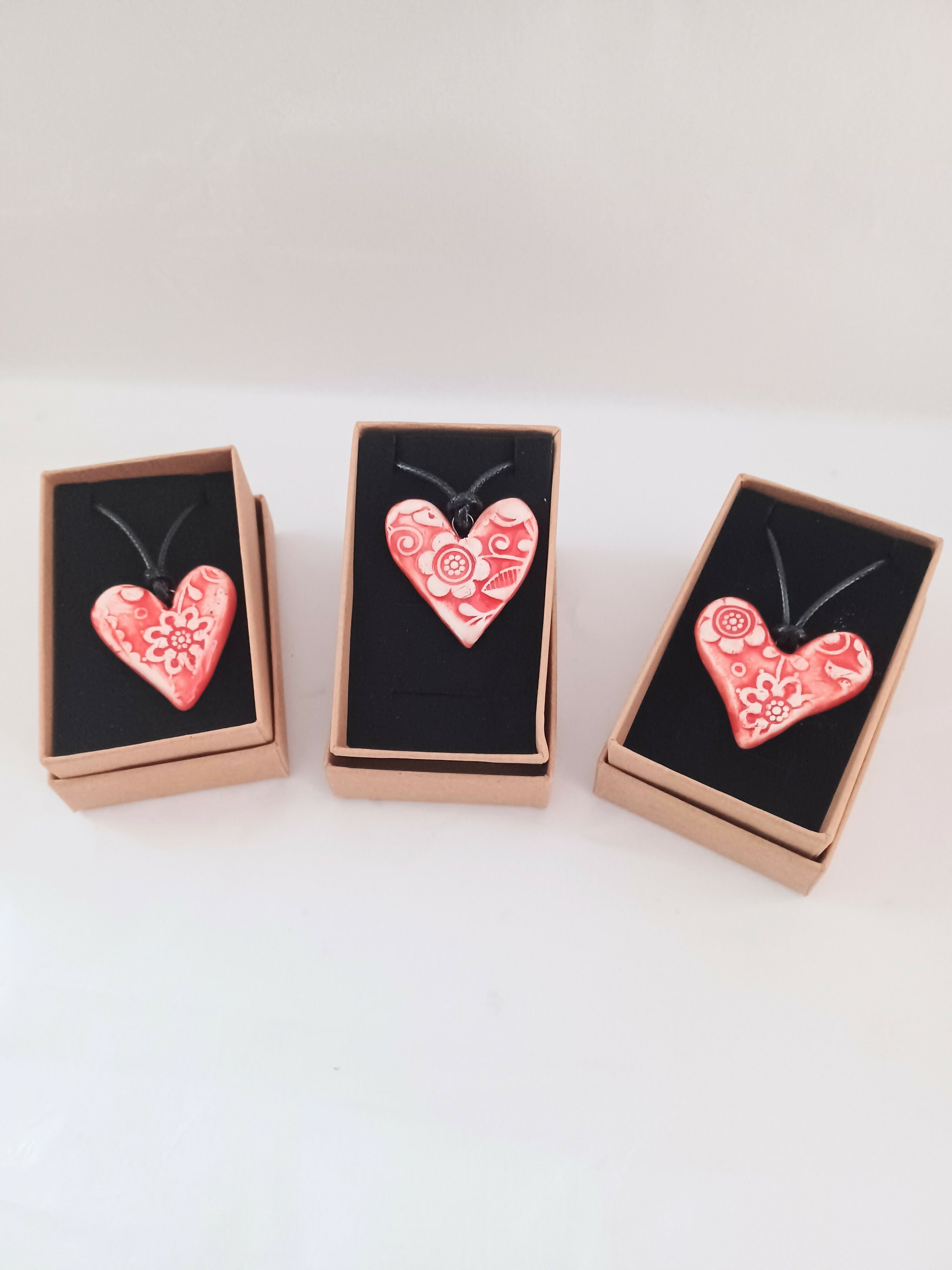 Ceramic Heart Pendant Necklace