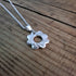 Handmade Silver Flower Charm Necklace Botanical Texture