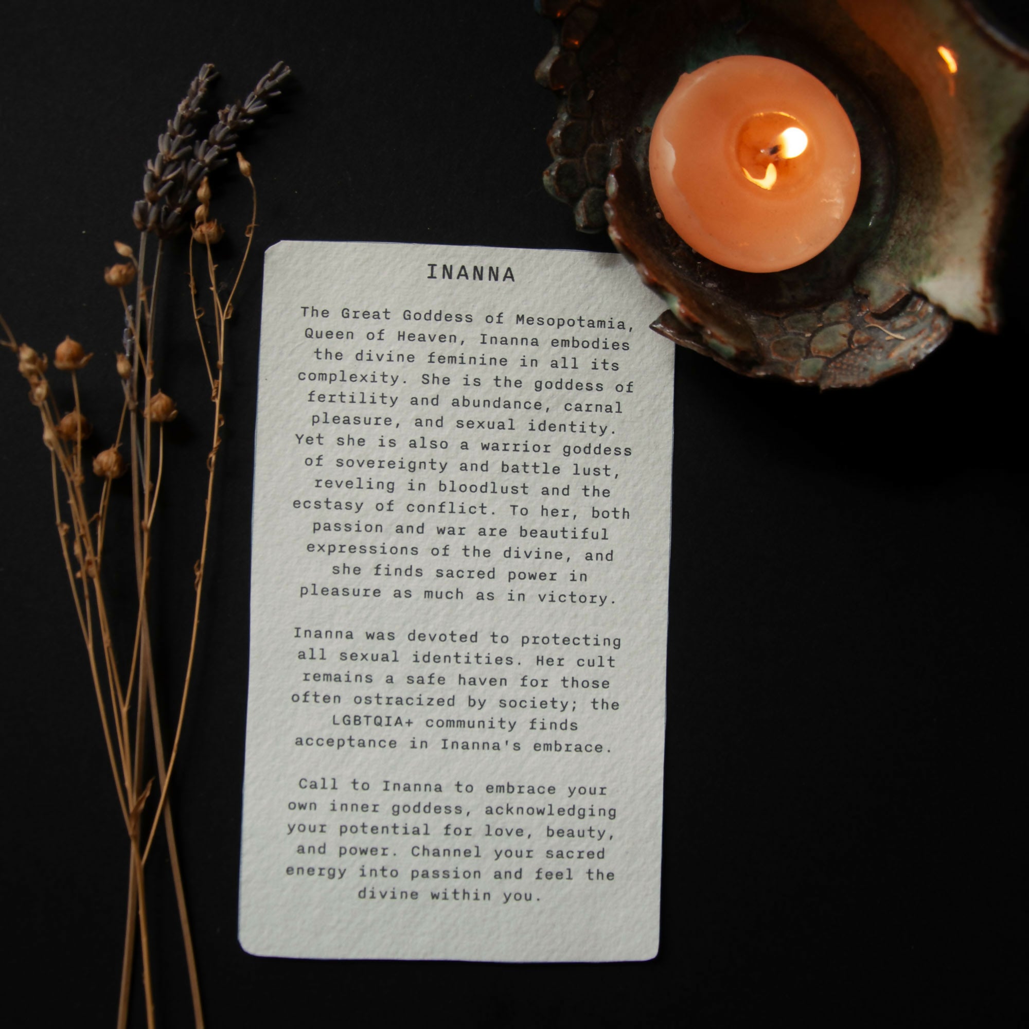INANNA GODDESS ALTAR CARD