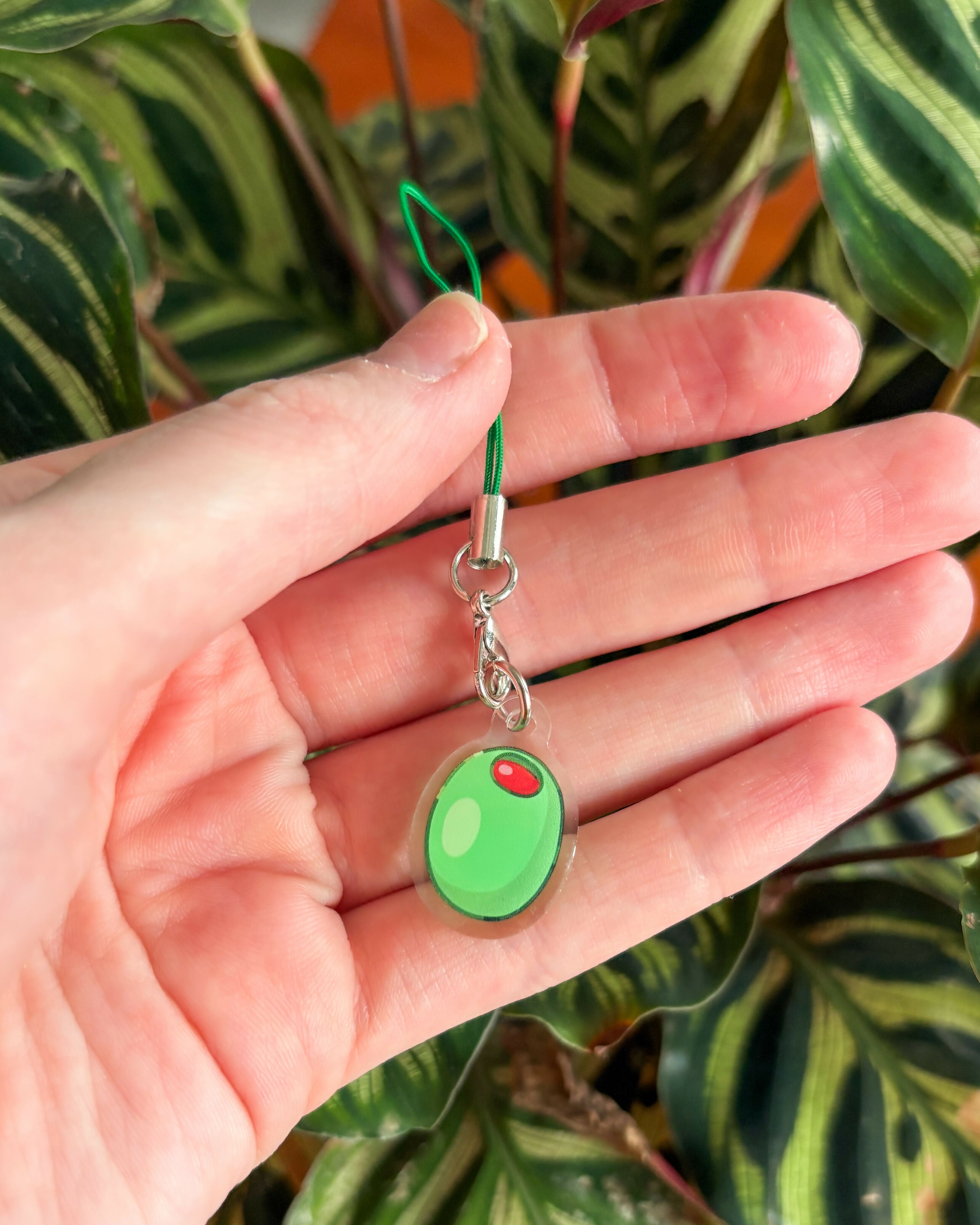 Green Olive Phone Charm