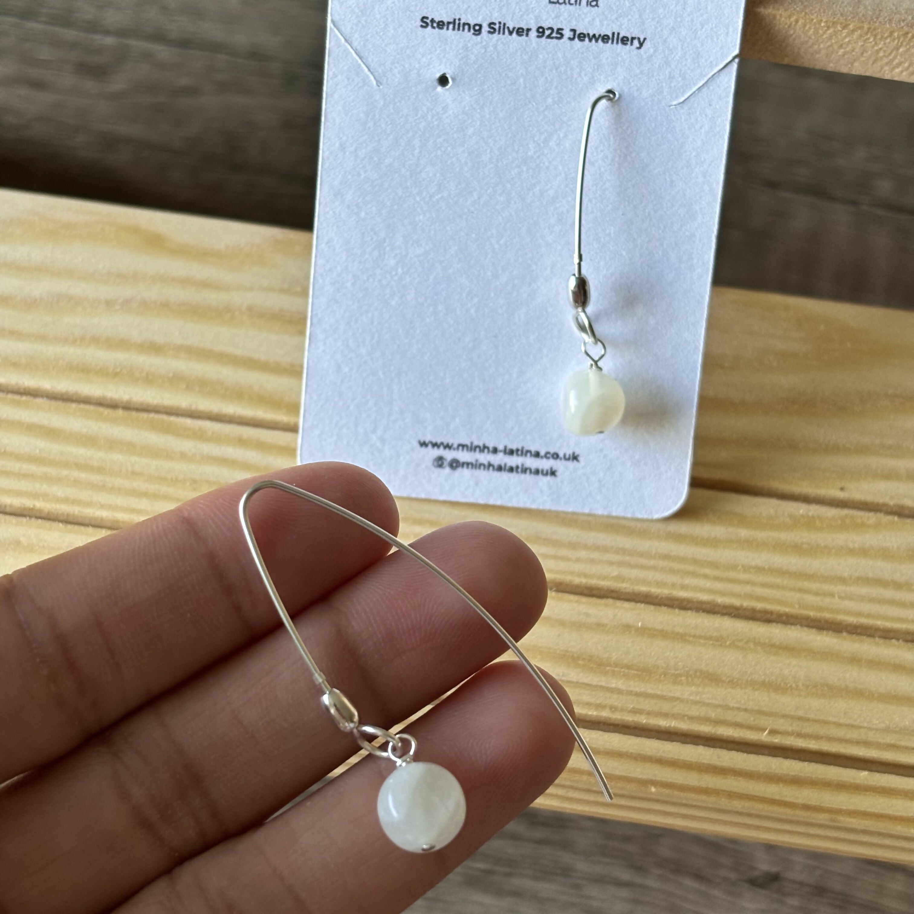 Sterling Silver Moonstone Drop Earrings