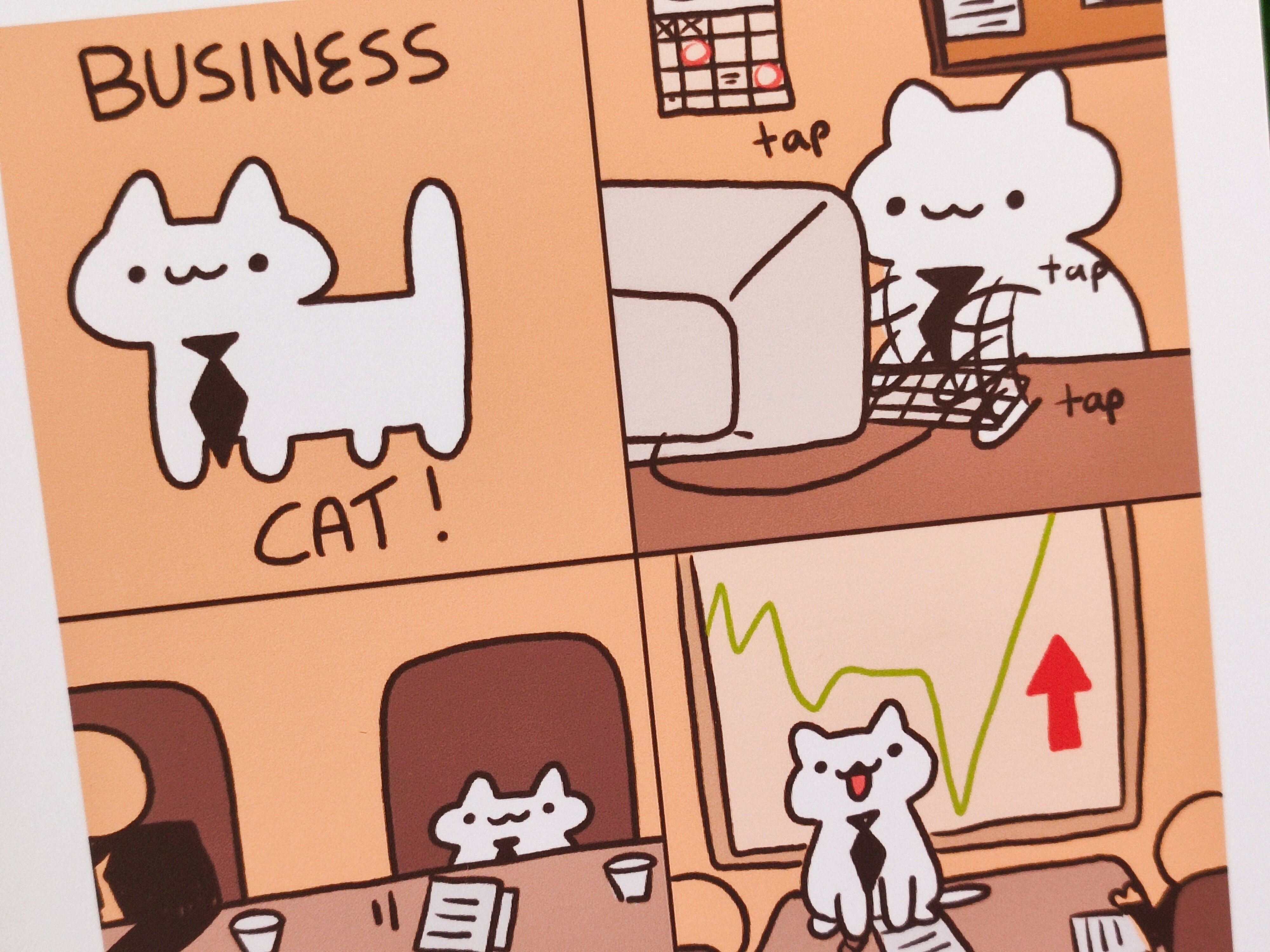 Business Cat Art Print