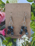 Labradorite and Black Agate Wire Wrapped Crystal Bead Earrings