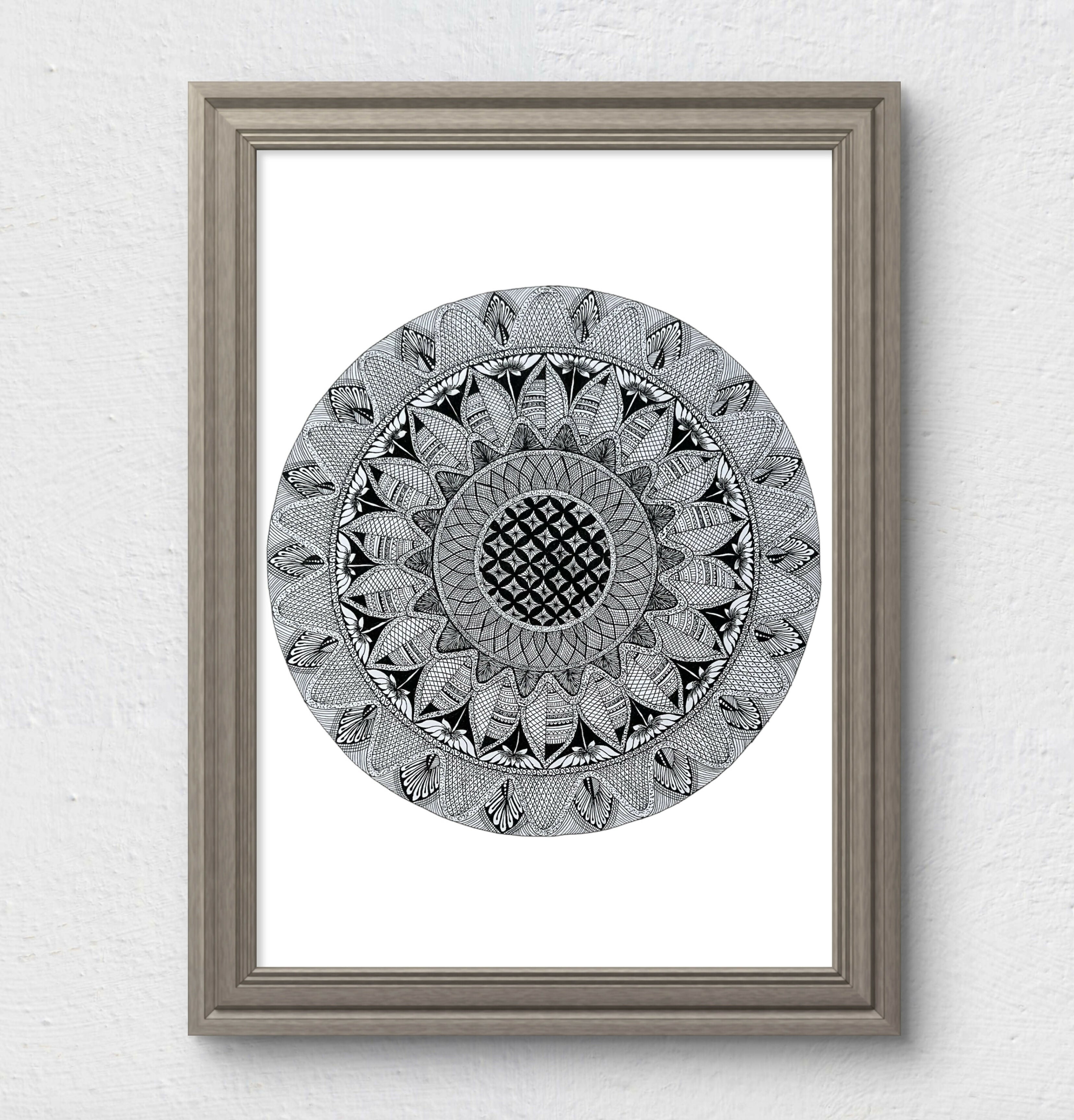 A4 Print - Black Mandala