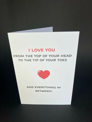 I Love You From The Top Of Your Head - Cheeky Card