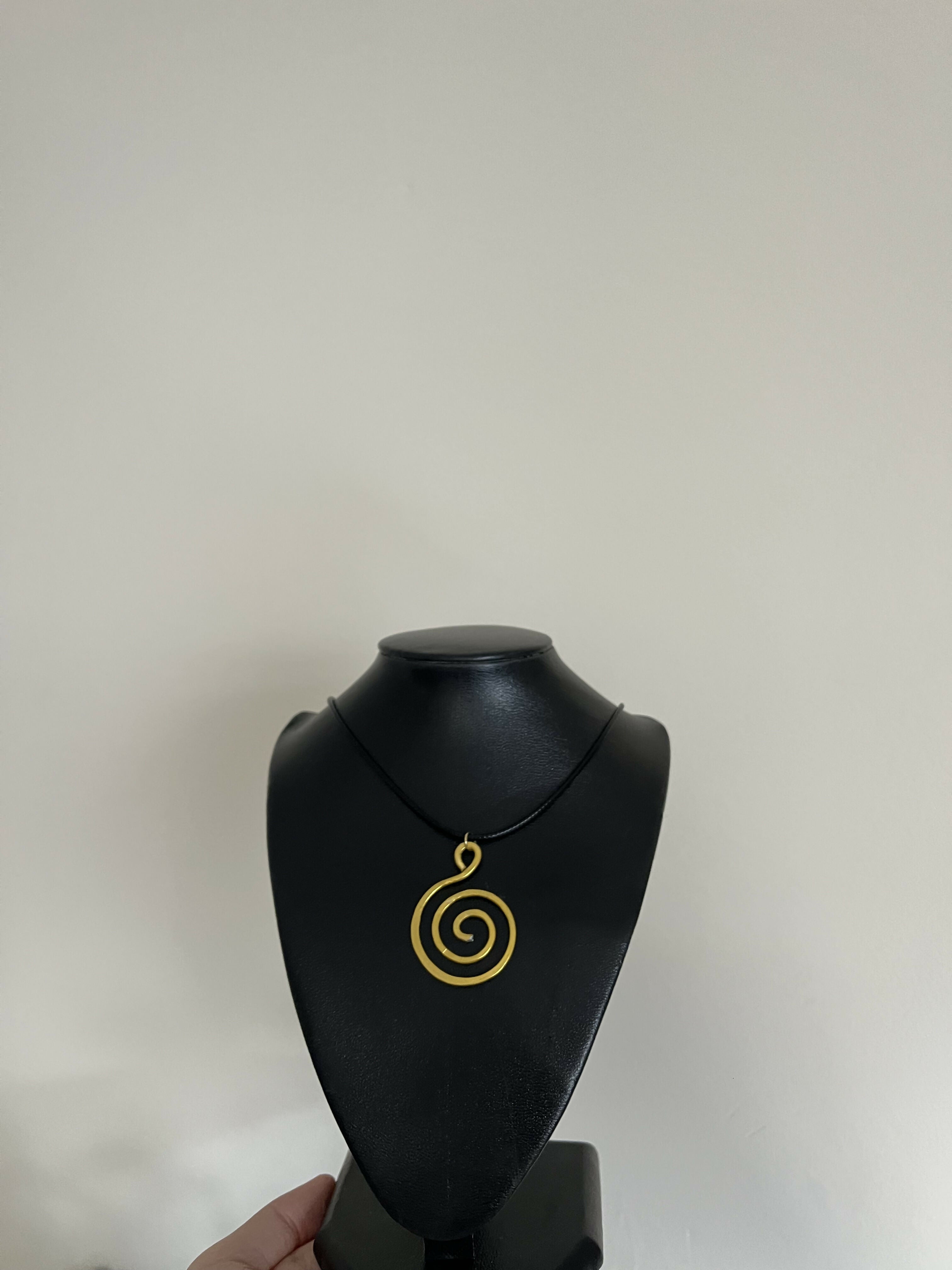 Gold Spiral Pendant Necklace