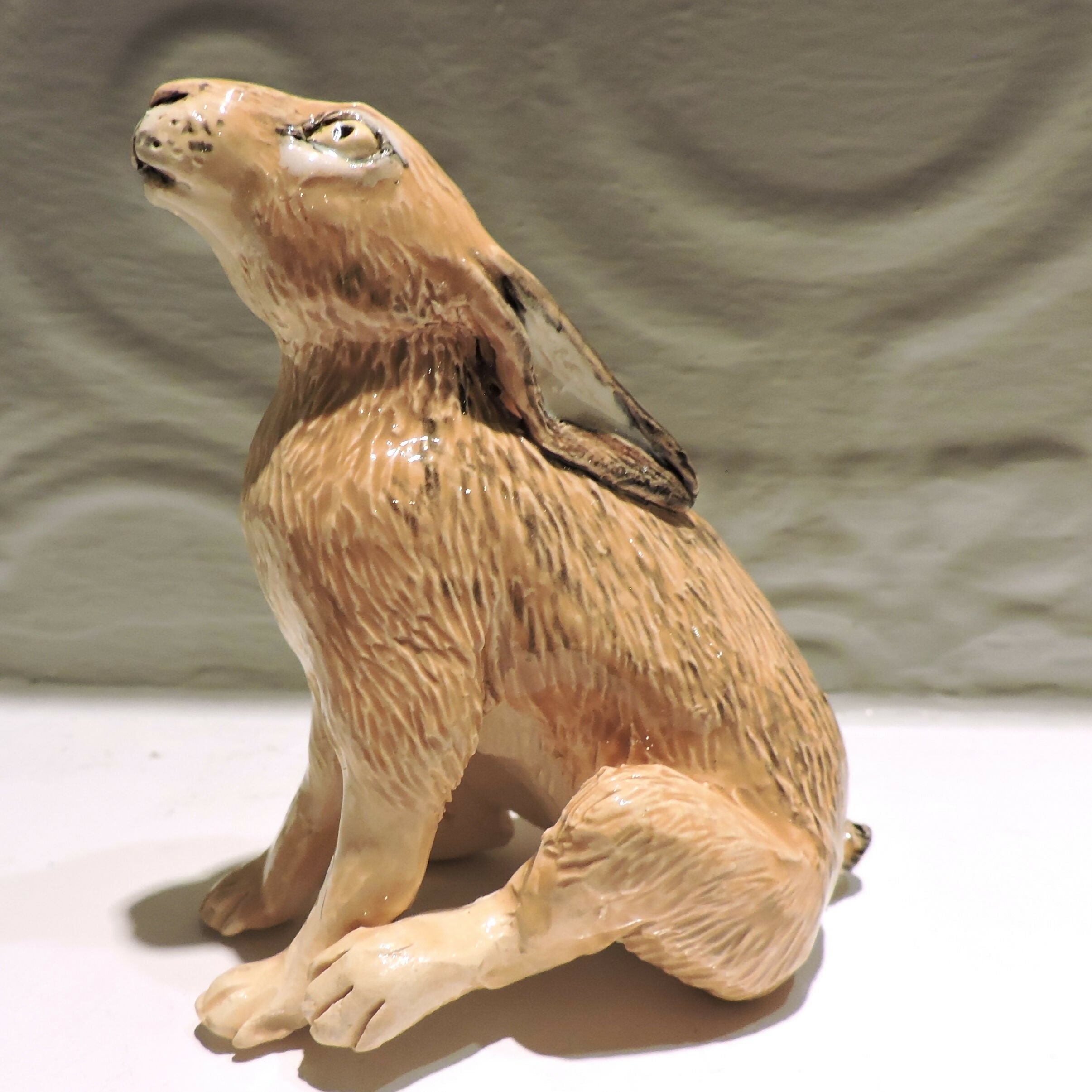 Ceramic Sitting hare sculpture