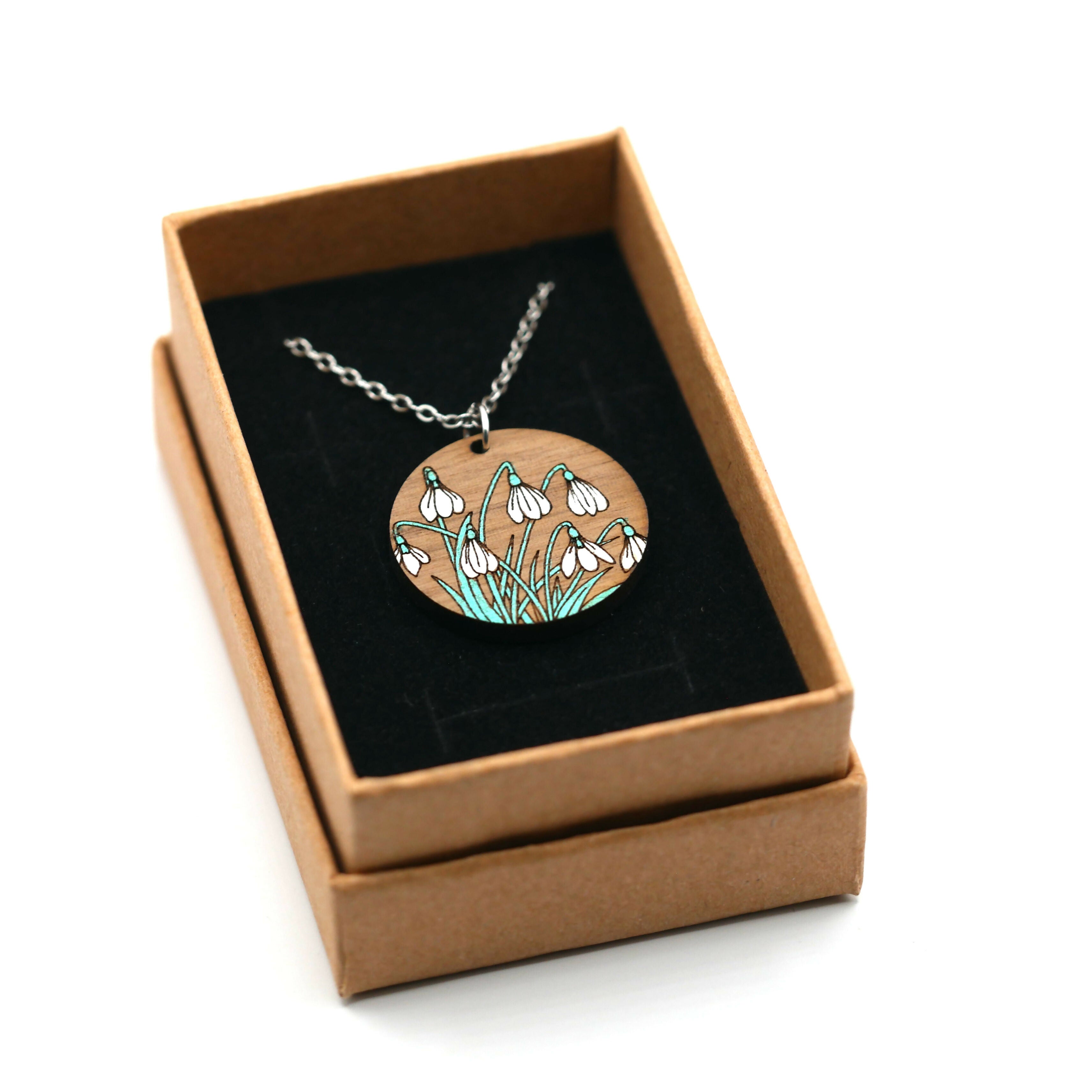 Snowdrops Necklace (Walnut)