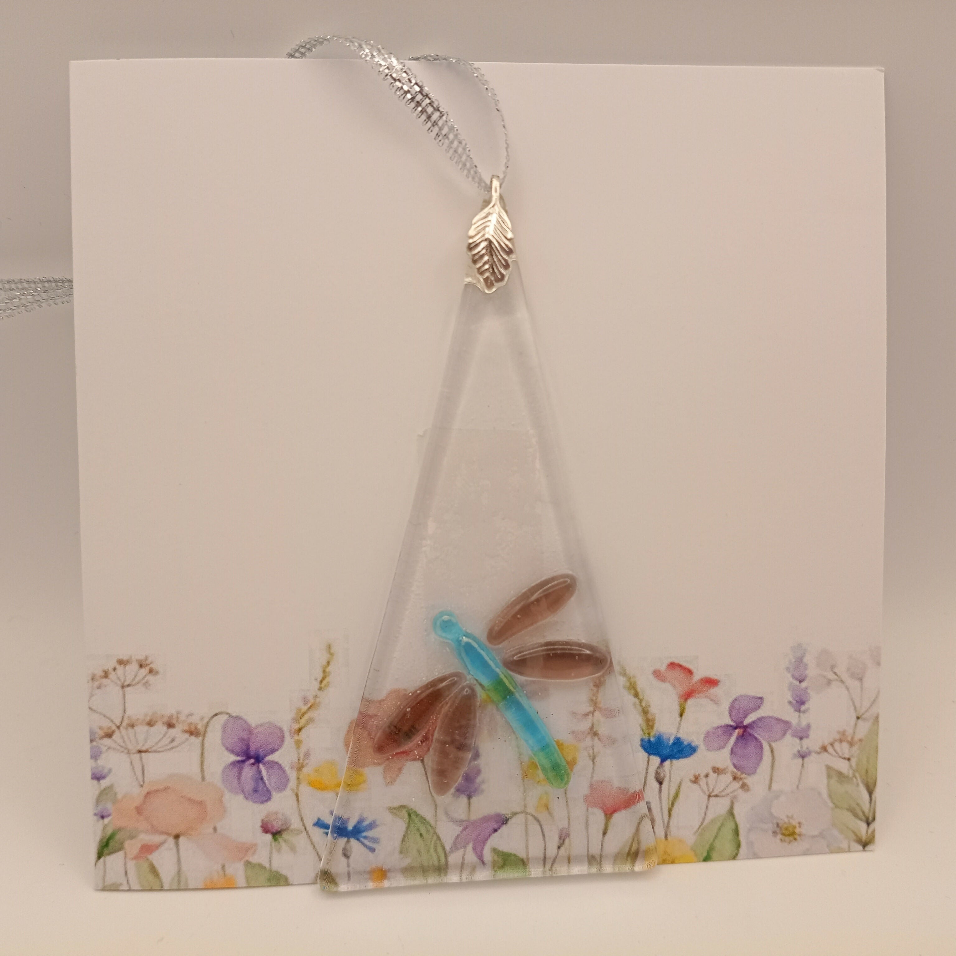 Fused Glass Dragonfly Card