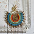 Tropical Blue Macrame Earrings; Boho Colourful Dopamine Colourful Statement Earrings