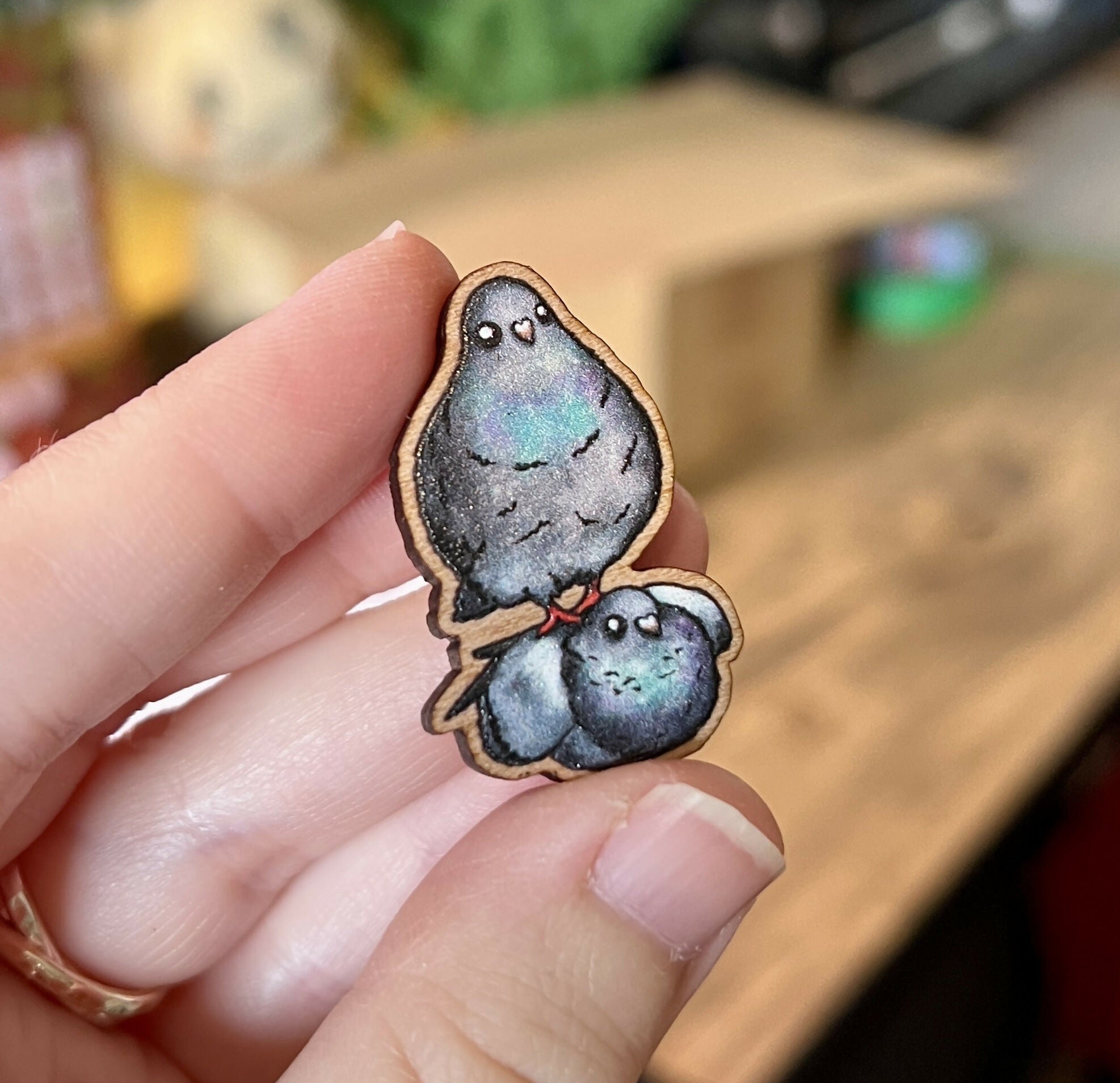 Pigeon Stack Wooden Pin