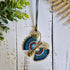 Blue Butterfly Necklace; Handcrafted Macramé & Gold Wire Art Statement Pendant