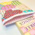 Multicolour Patchwork Pattern Pink Gingham Lining Book Sleeve
