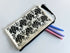 Hand-printed Zip Pouch with Black-Crested Bird Design.
