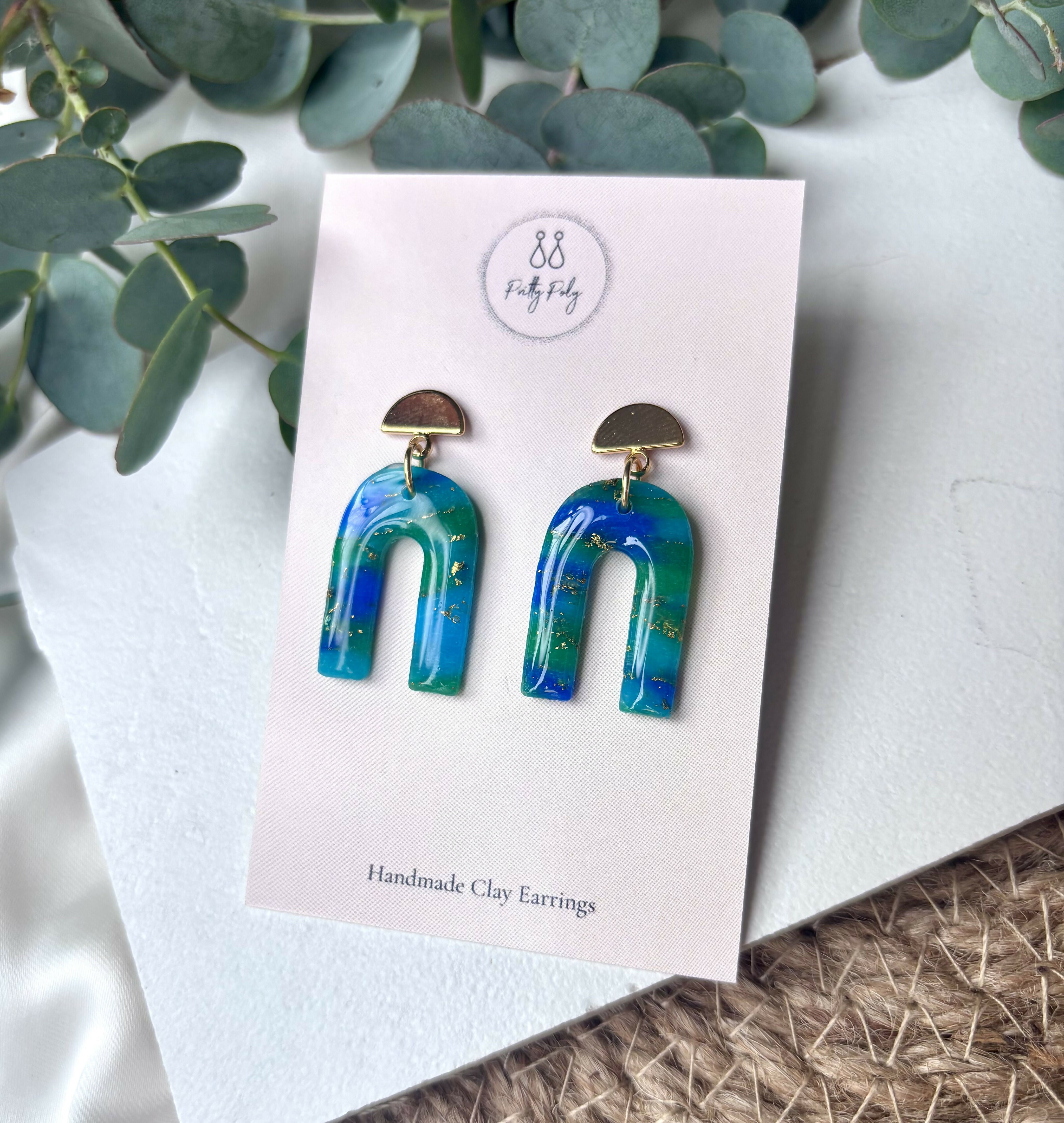 Ocean Dream Collection - Arch Polymer Clay Earrings
