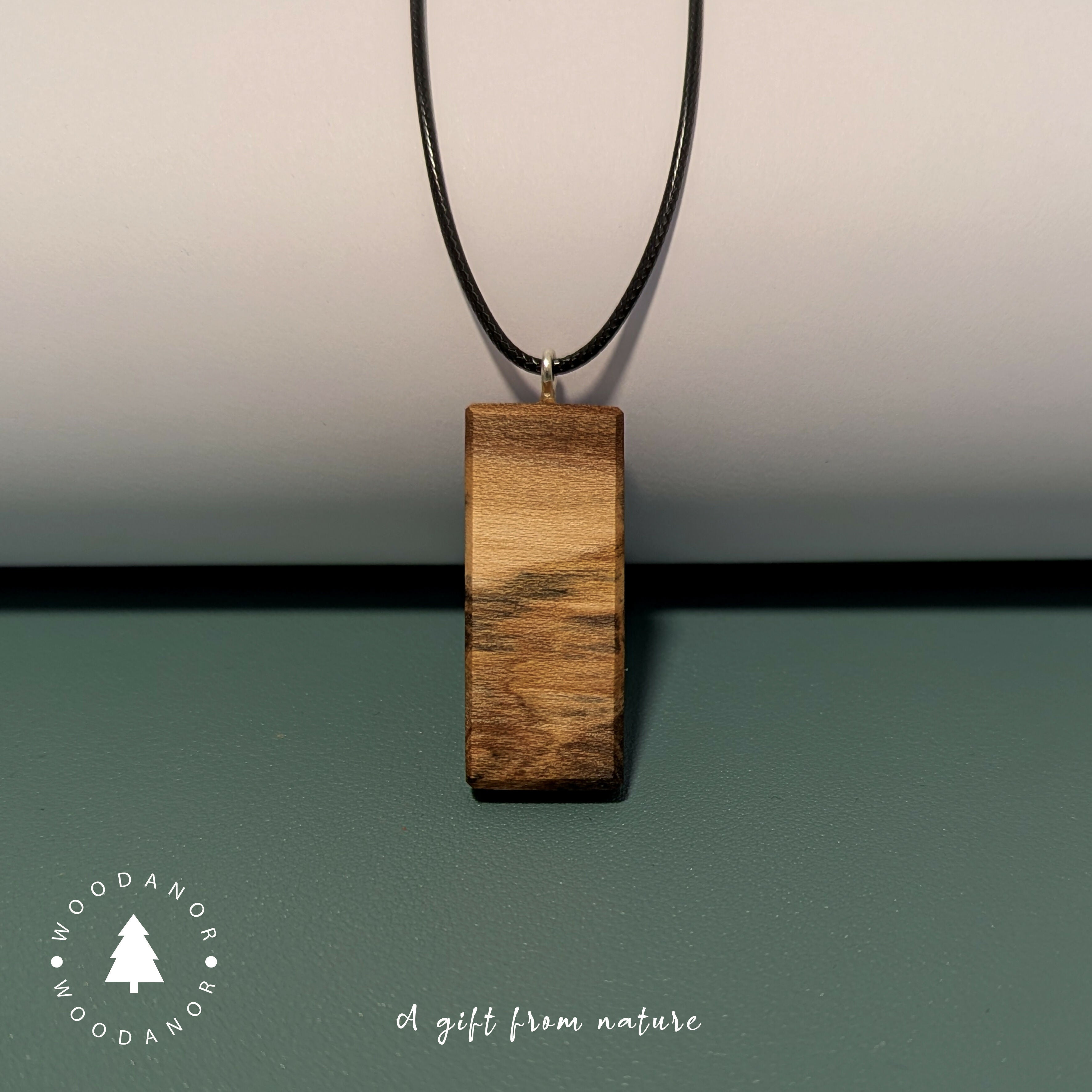 Natural Wood Grain Rectangle Pendant