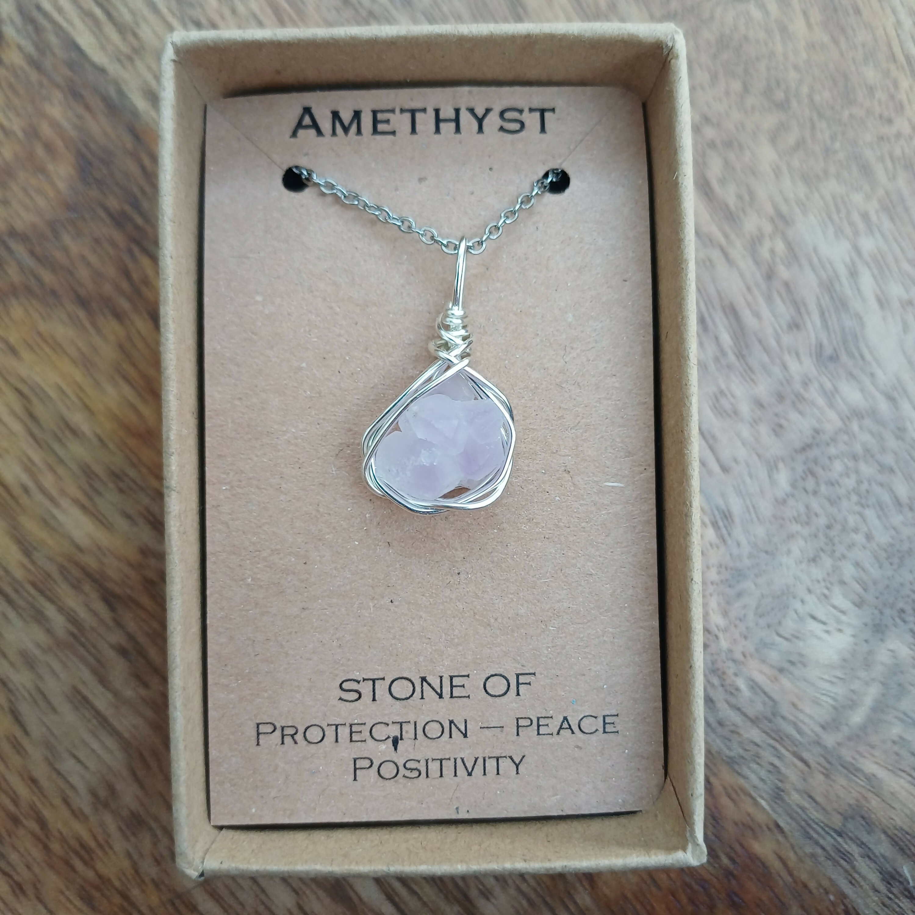 Raw Amethyst Wire Wrapped Pendant