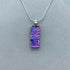 Pink & Purple Flower Dichroic Fused Glass Pendant with Silver Plated Chain - Handmade by Jade Tapson Glass.