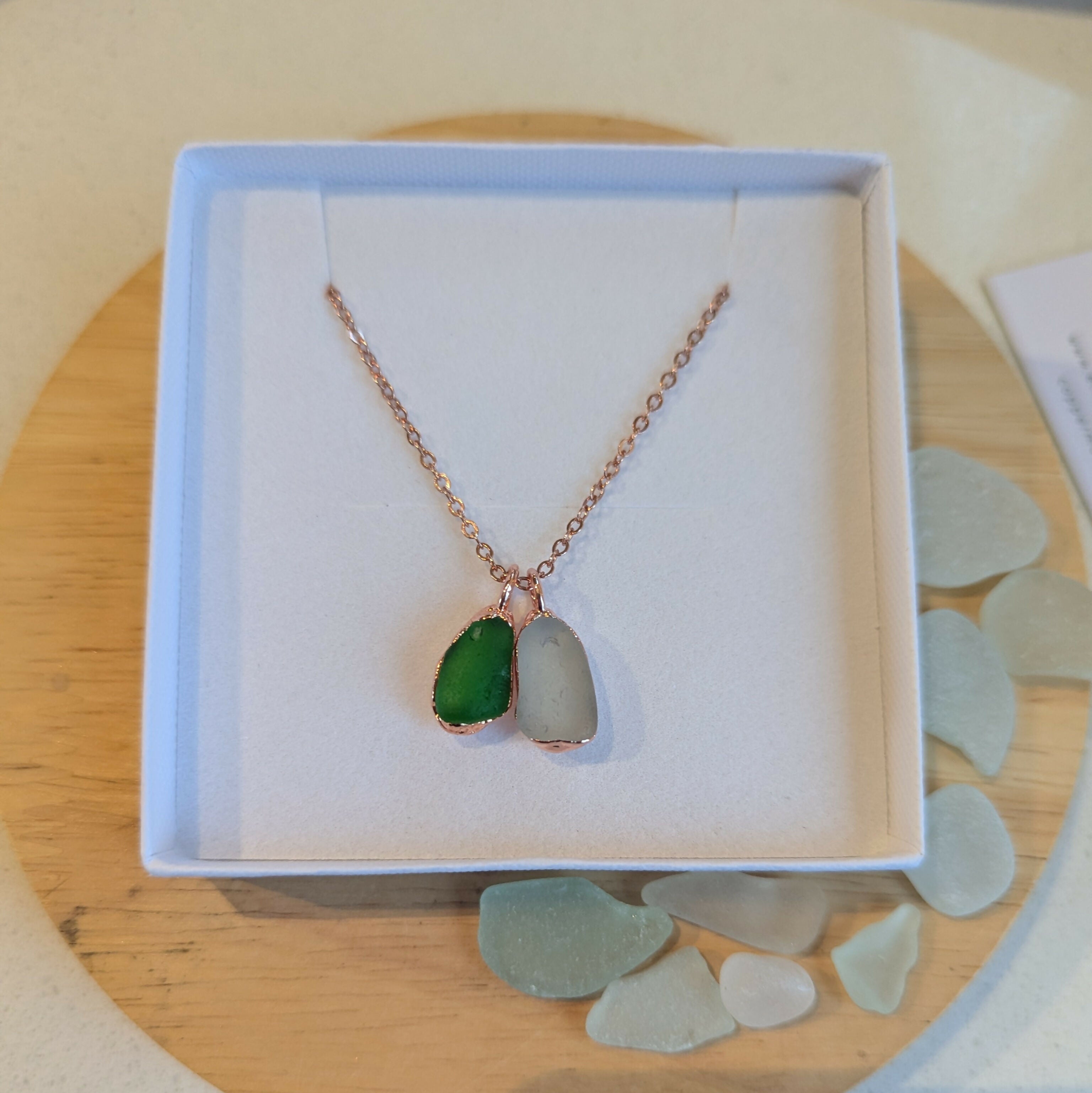 Double Drop Seaglass Necklace