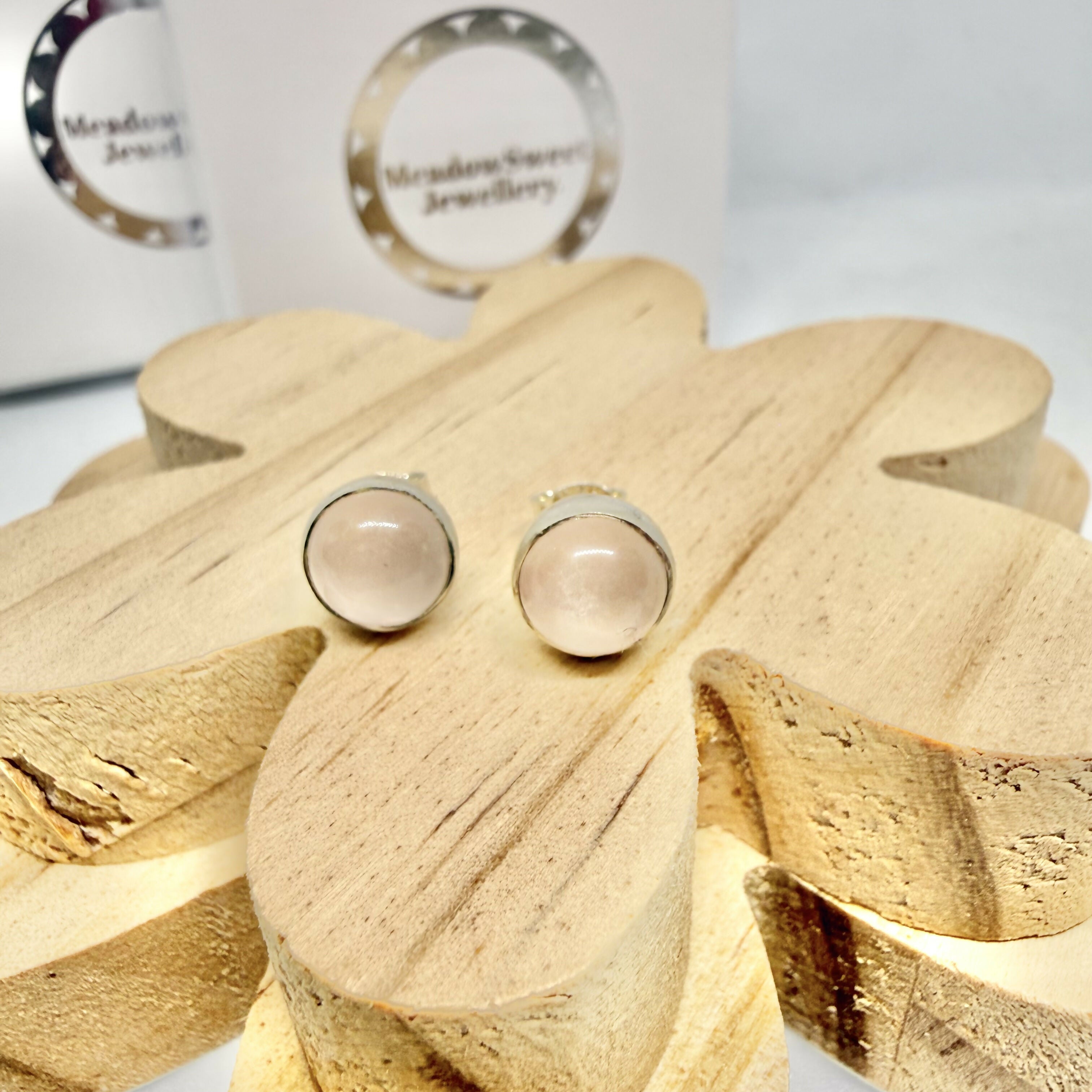 ROSE QUARTZ STUD EARRINGS