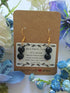 Black Agate Earrings on Gold Coloured Sterling Silver Plated Hooks
