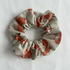 Beige Cream Jumping Fox Christmas Hair Scrunchie
