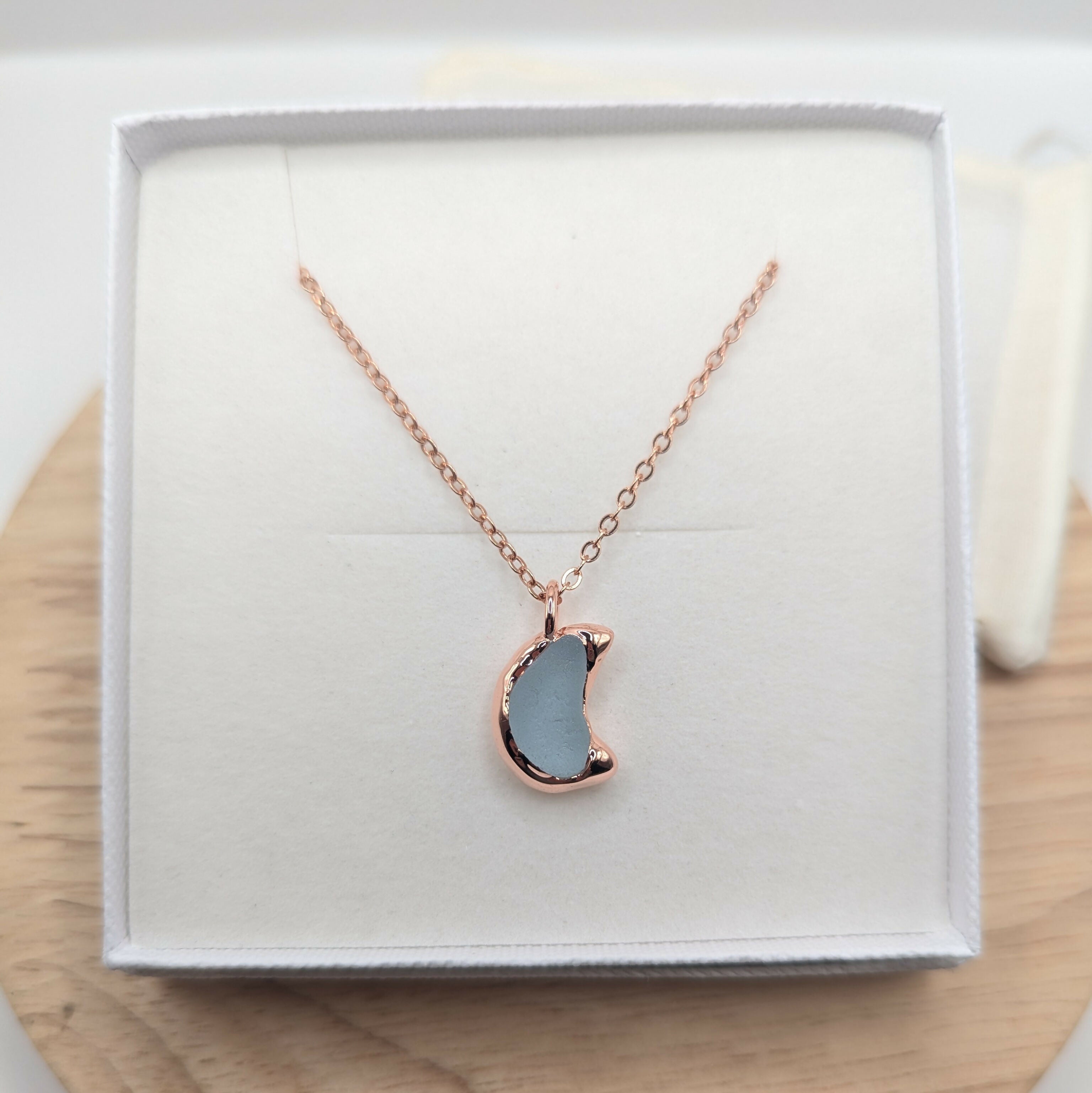 Seaglass Crescent Moon Necklace