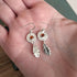 Handmade Silver Oak Leaf Earrings With Amber Stones