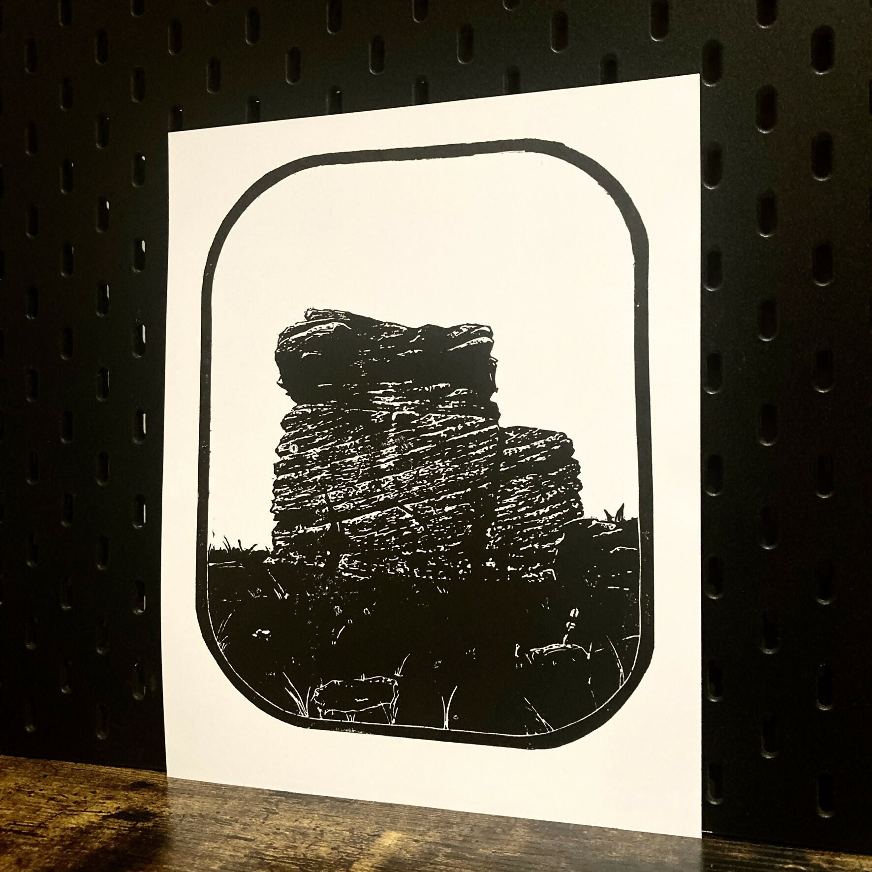 Mother Cap Hand Carved Lino Print On Card