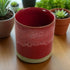 Red & White Stoneware Refillable Candle Pot & Candle Refill