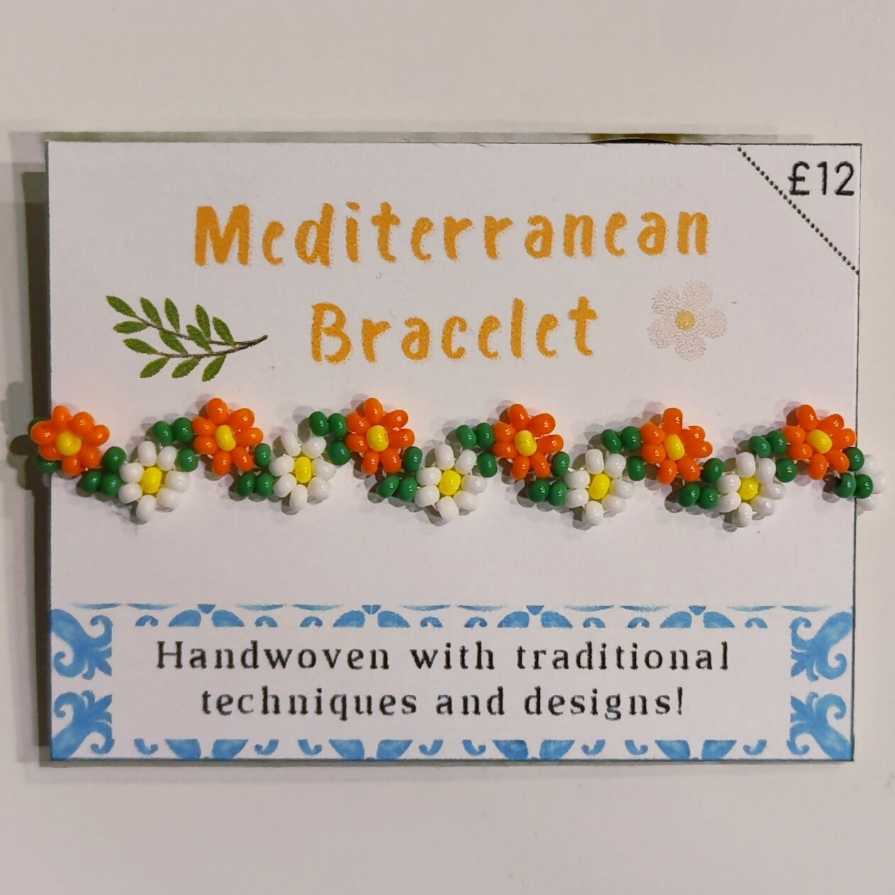Handmade Daisy Chain Beaded Bracelets - Floral Two-Colour