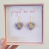 Forget Me Not Paw Print Heart Earrings Gold Plated