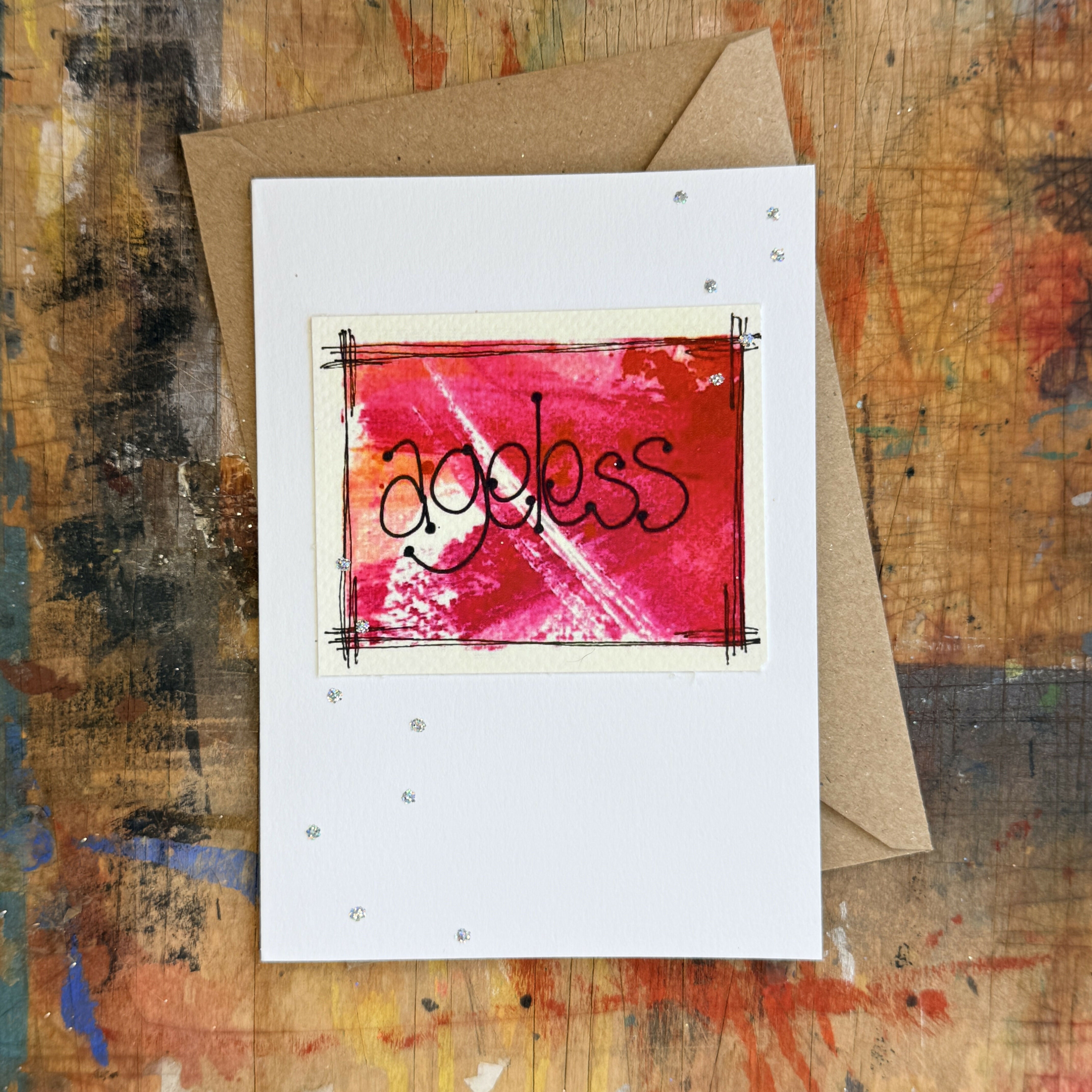 Abstract Ageless Card in Pink