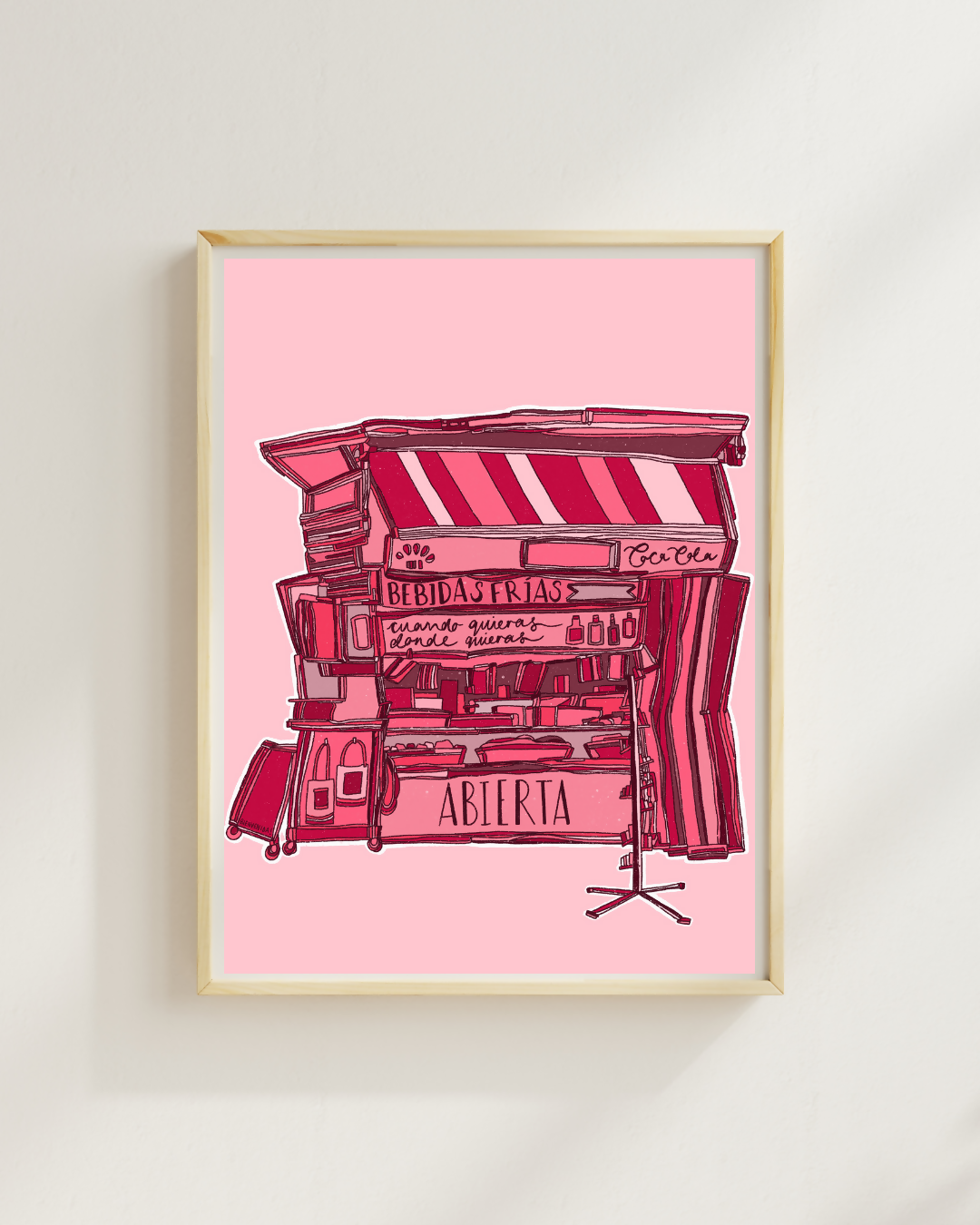Hot Off The Pink Press A4 Hand Illustrated Poster