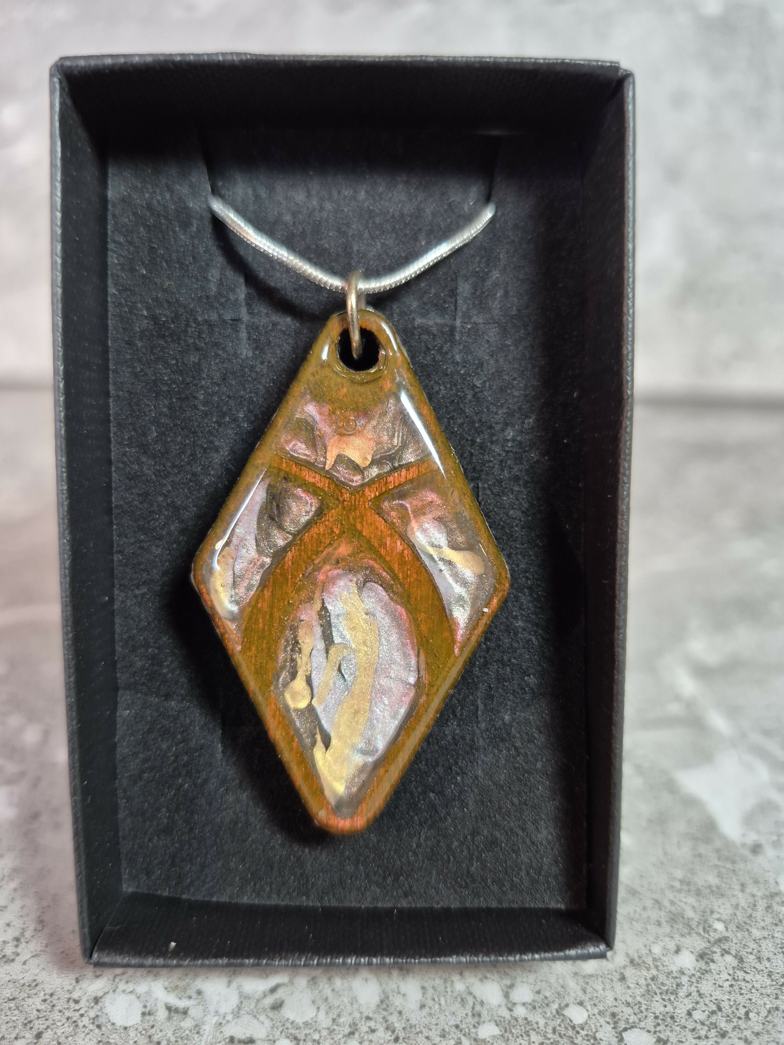 Unique Hand Crafted Diamond Shaped Pendant