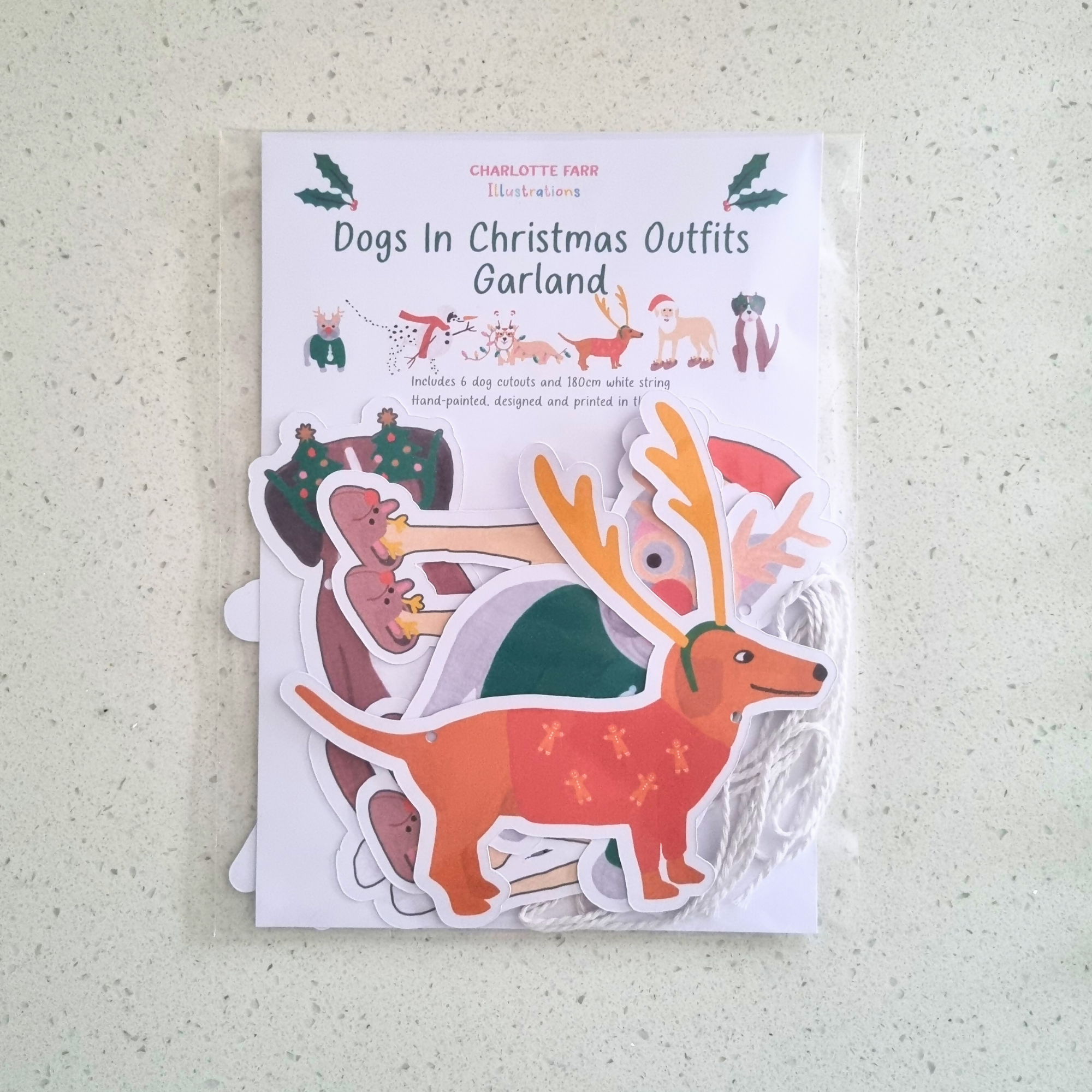 Dogs In Christmas Outfits Garland