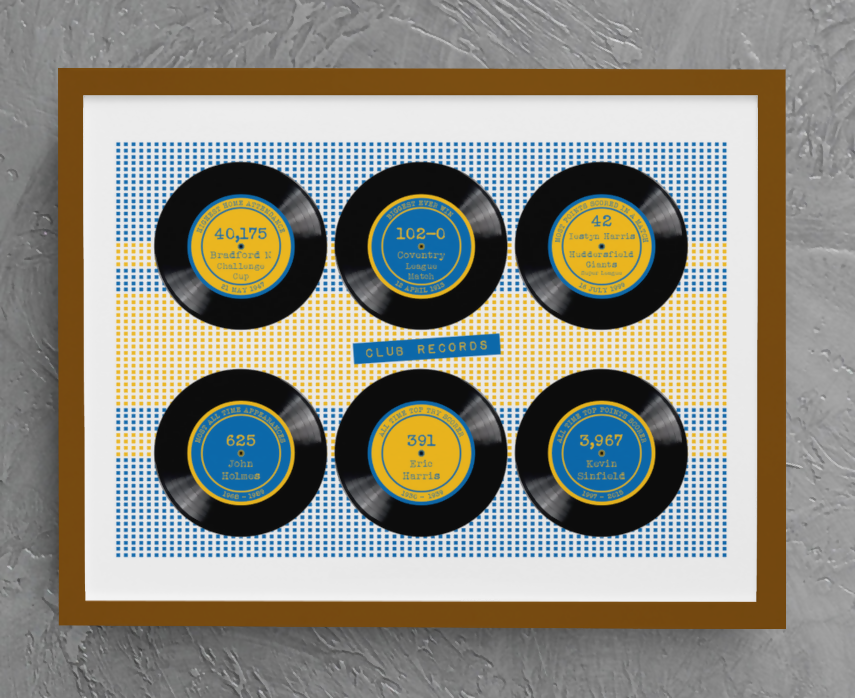 Leeds Rhinos Art Print CLUB RECORDS Design